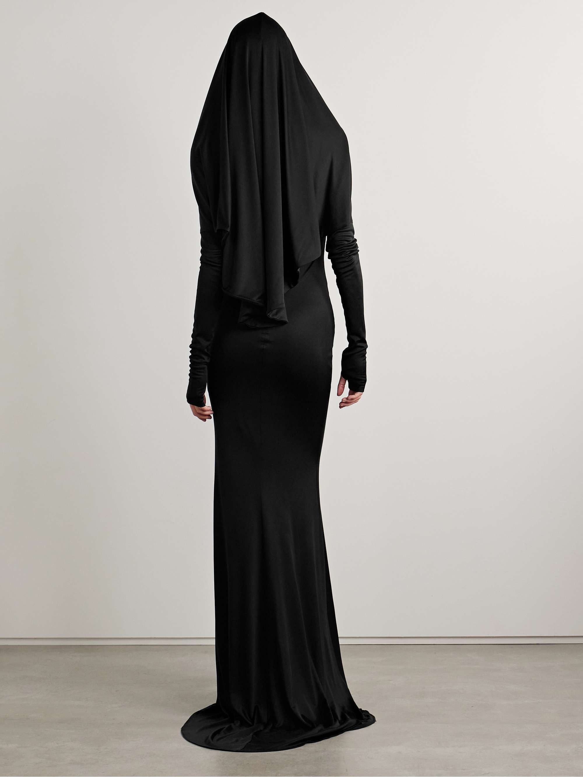 Dominique silk-satin jersey halterneck gown view