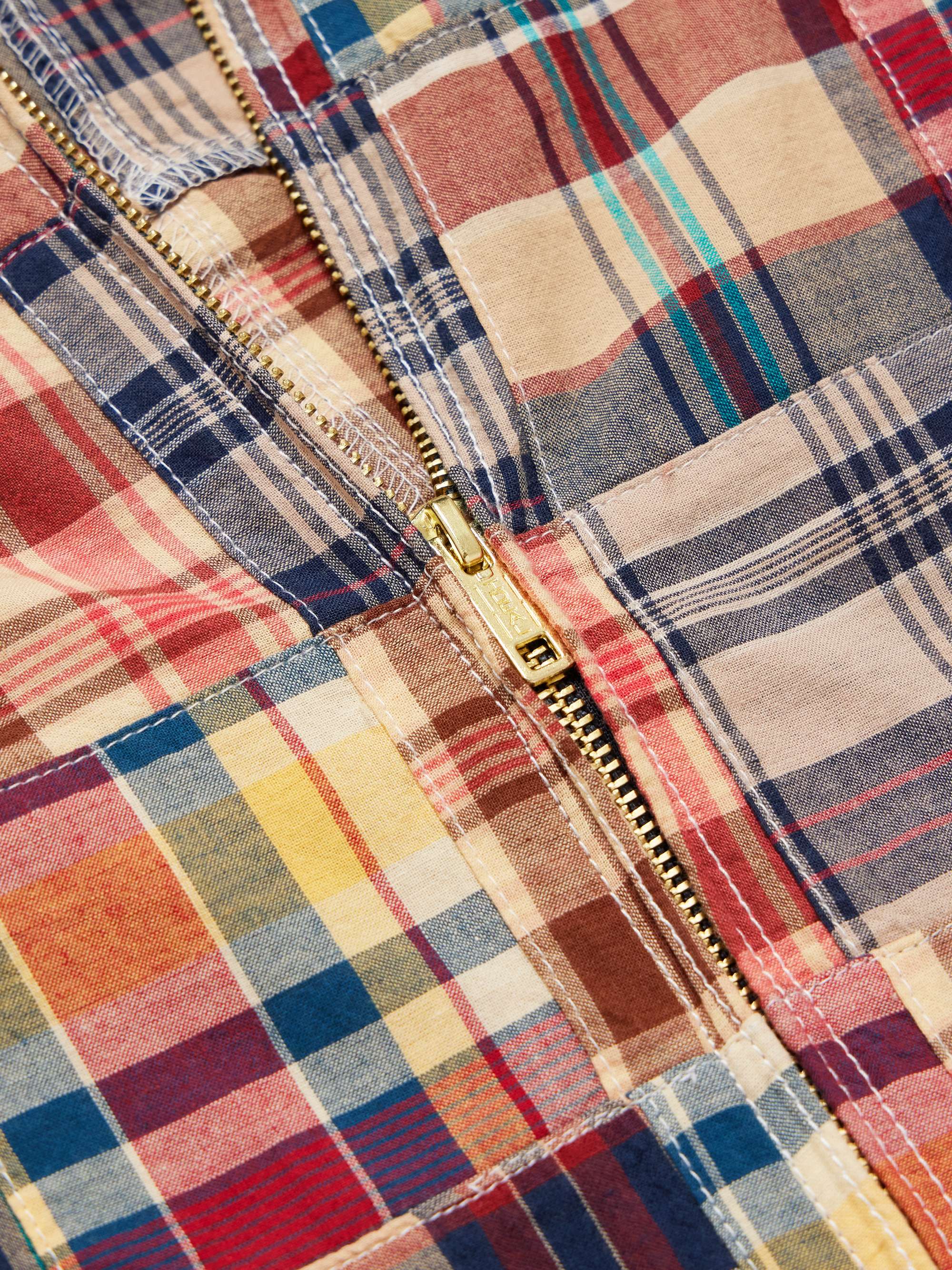 Swing Checked Patchwork Cotton-Madras Jacket view