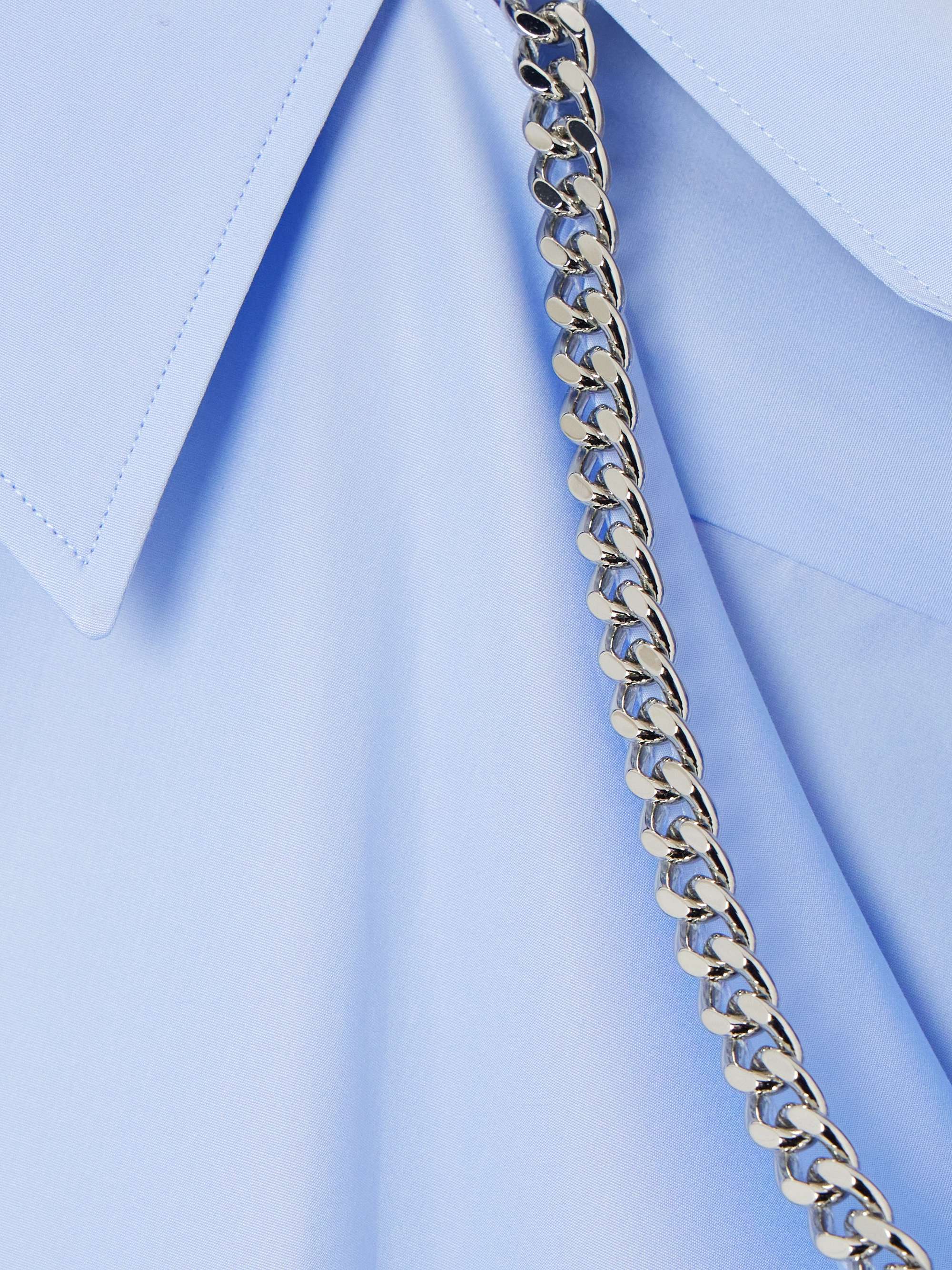 Chain-embellished cutout organic cotton Oxford shirt view