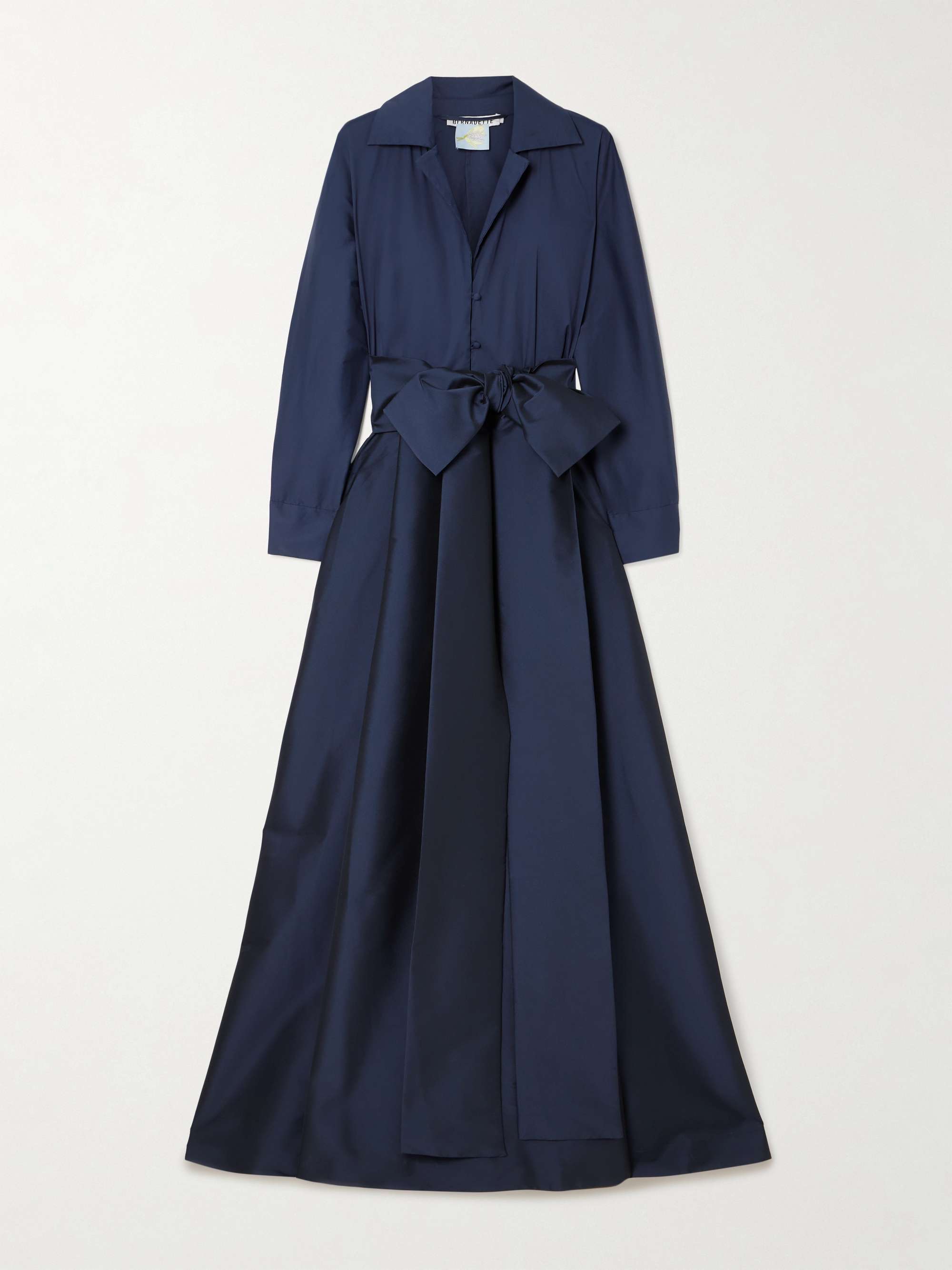 Beatrice belted taffeta maxi shirt dress hero visual