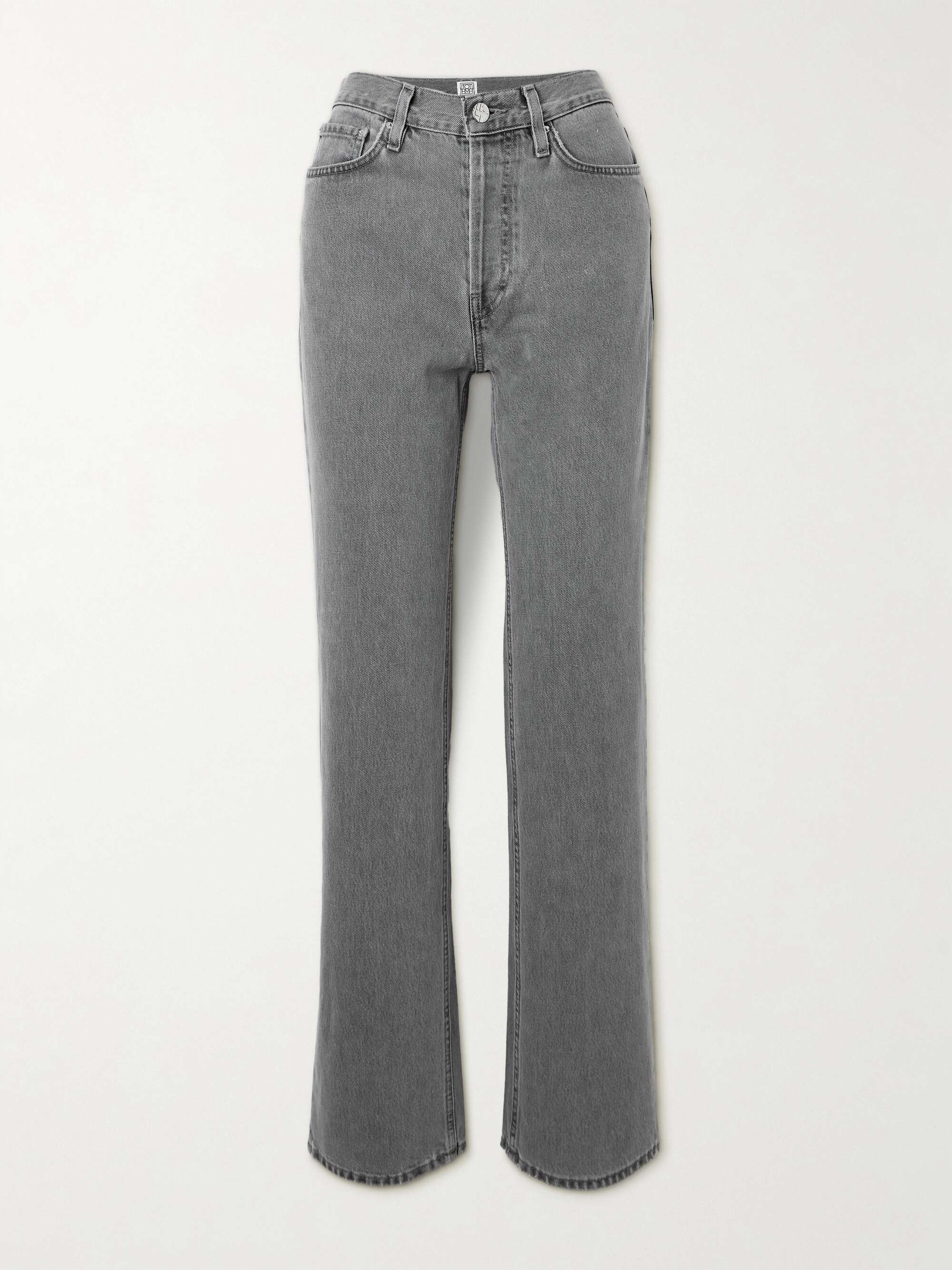 High-rise straight-leg organic jeans hero visual