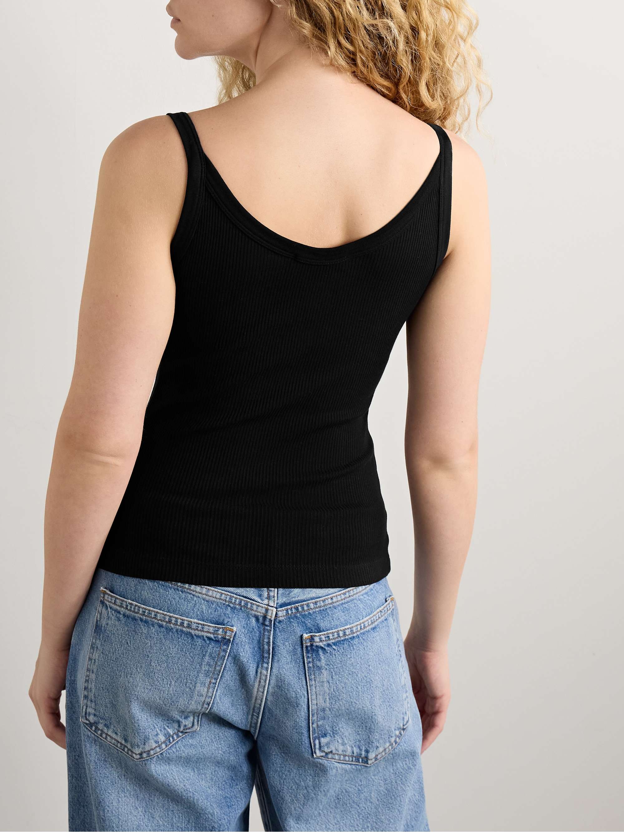 Jordan ribbed stretch-organic cotton and TENCEL™ Lyocell-blend tank view