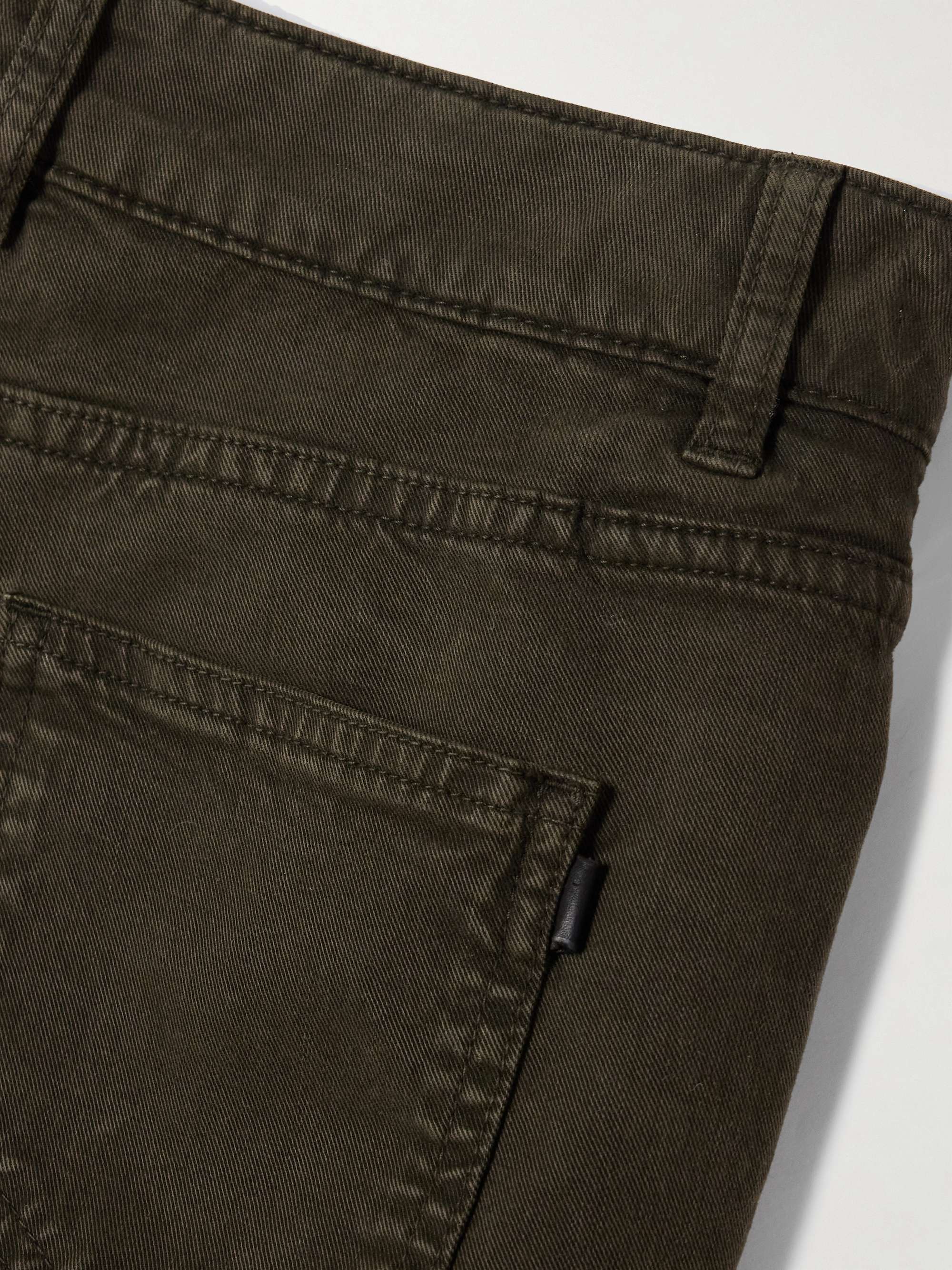Stretch cotton, TENCEL™ and silk-blend twill slim-leg pants view