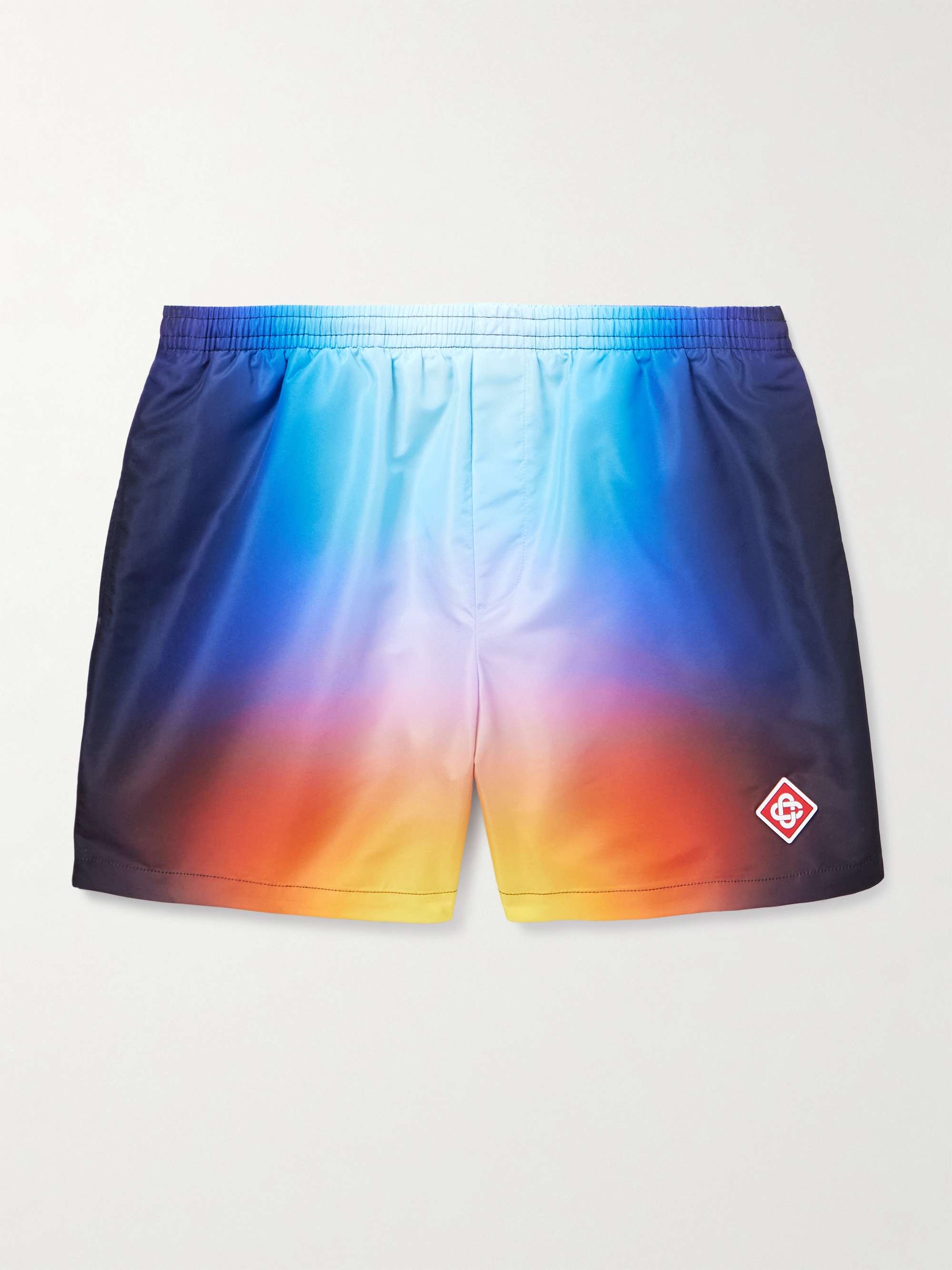 Straight-Leg Mid-Length Dégradé Logo-Appliquéd Swim Shorts hero visual