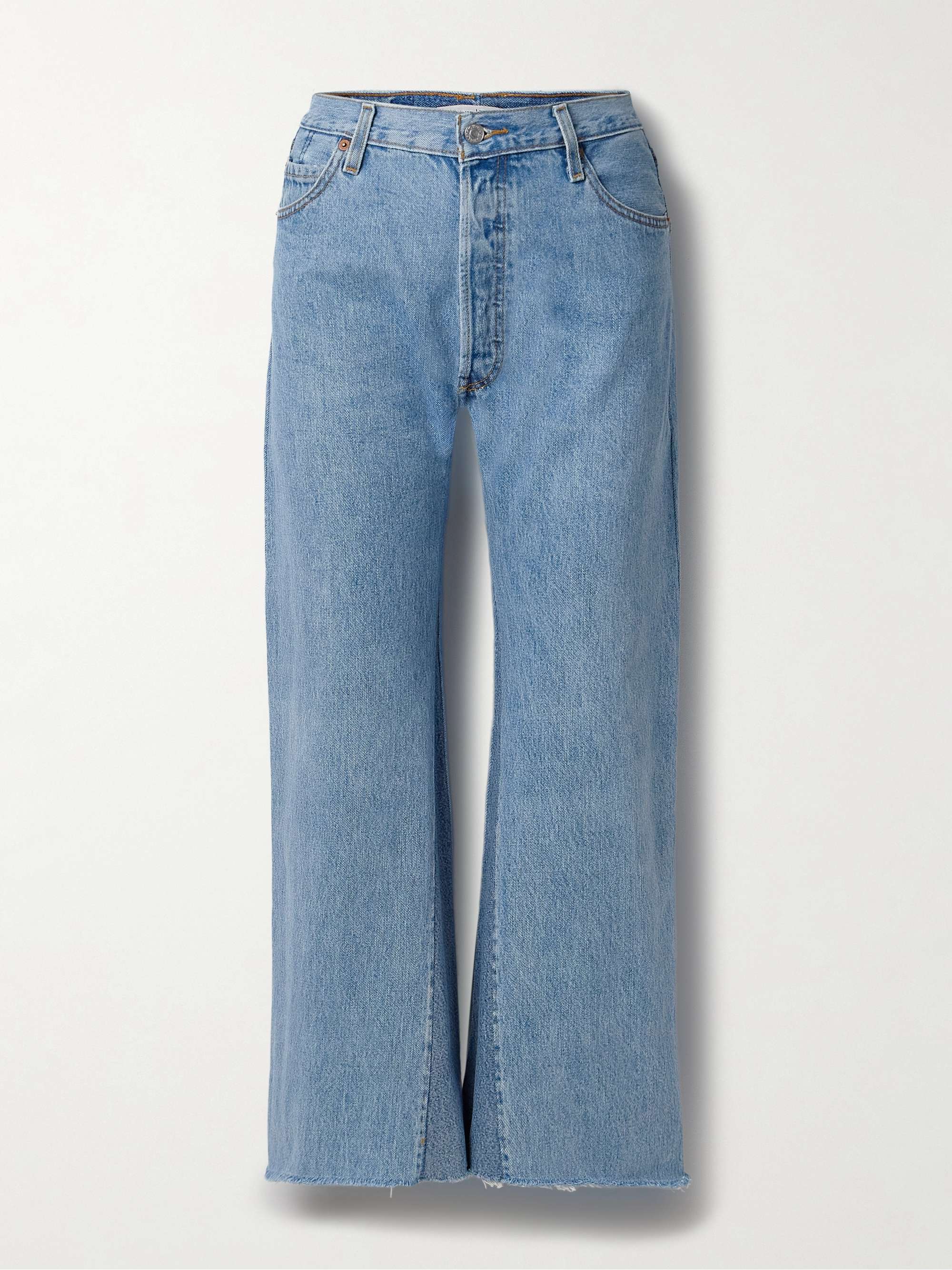 + Levi's cropped frayed high-rise wide-leg jeans hero visual