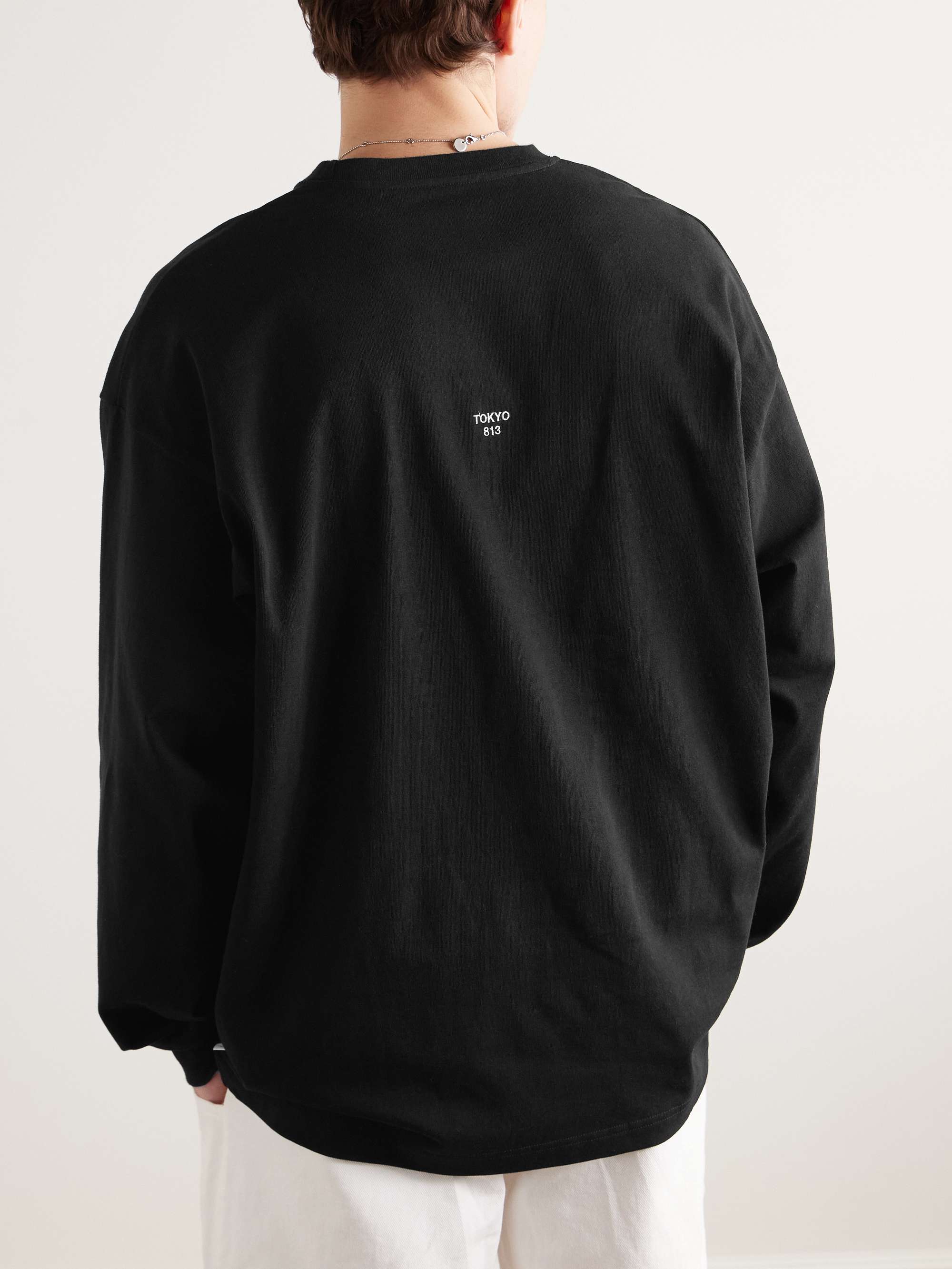 Logo-Appliquéd Embroidered Cotton-Jersey T-Shirt view