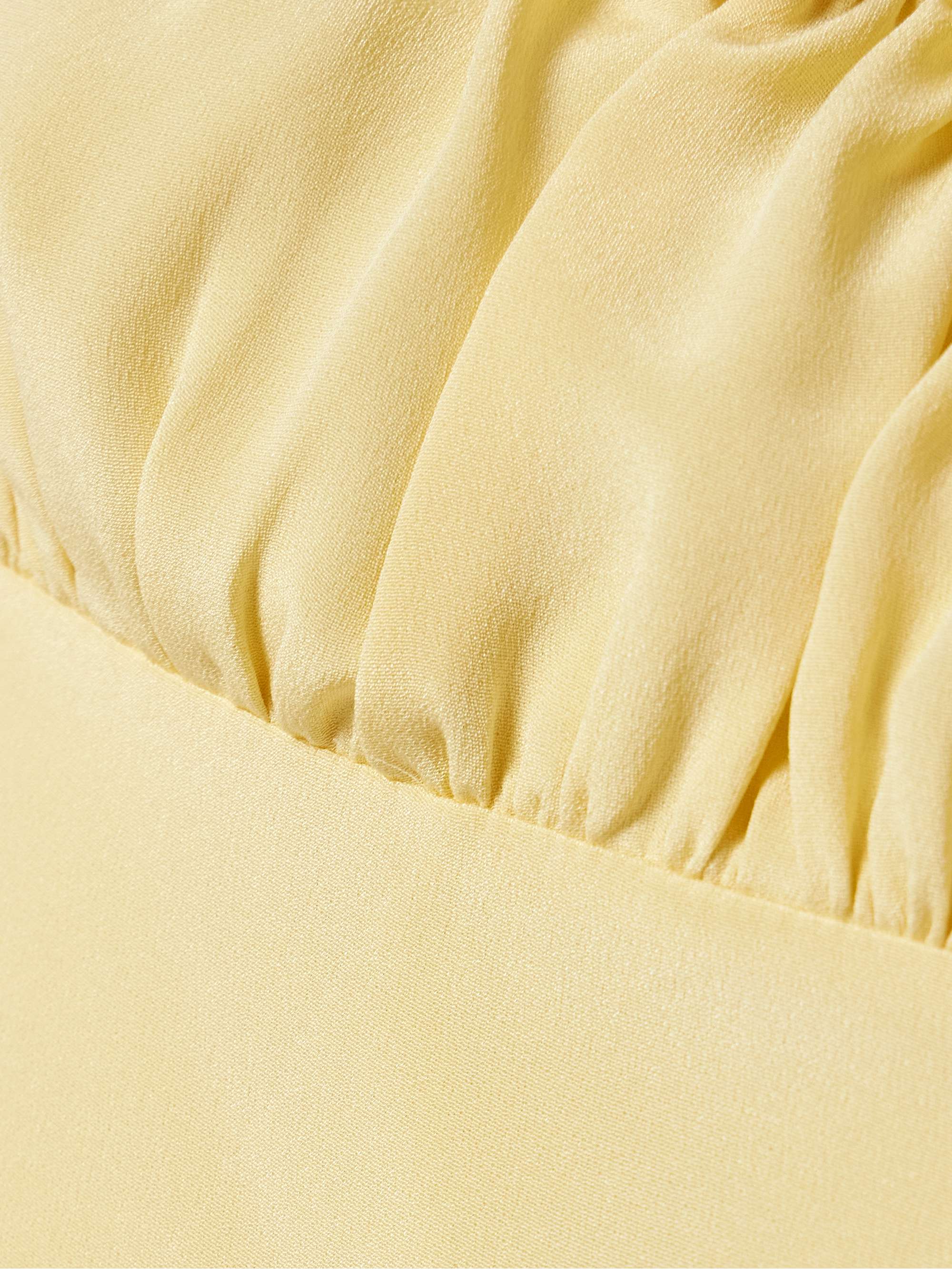 Bow-embellished satin-trimmed silk-crepe maxi dress view