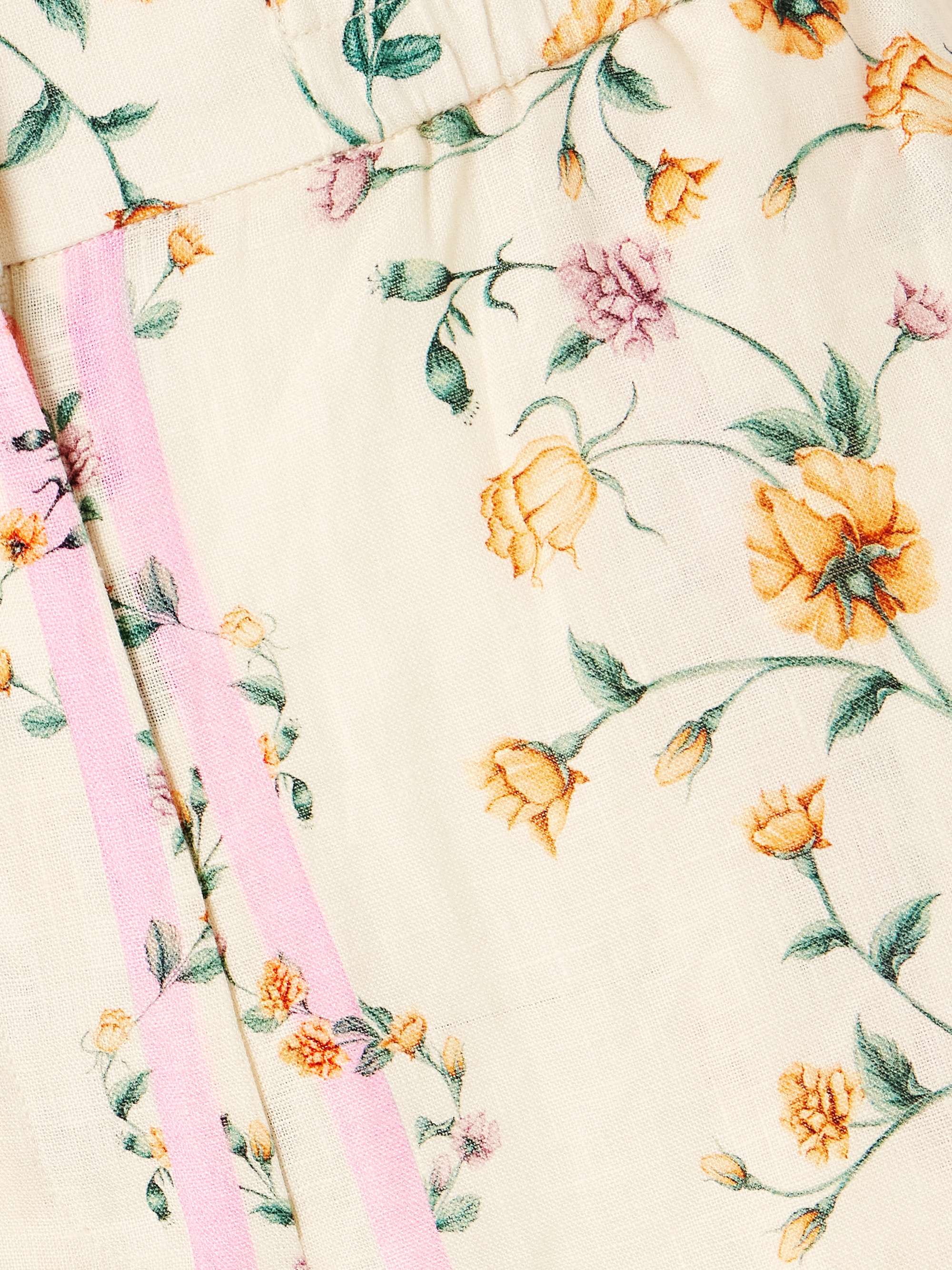 Totoa Chinesis floral-print linen wide-leg pants view