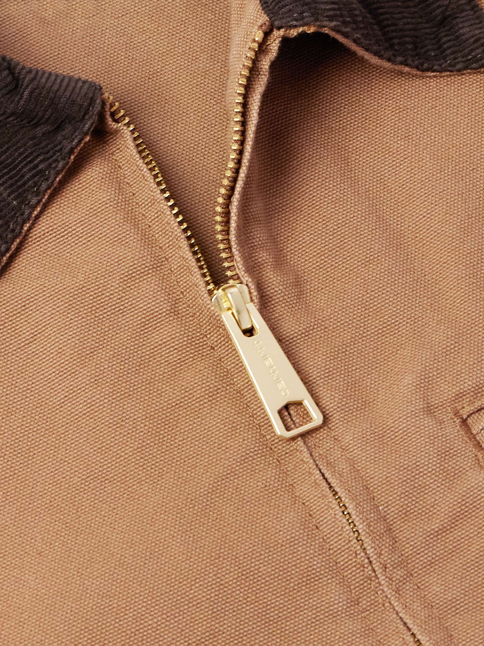 Detroit Corduroy-Trimmed Organic Cotton-Canvas Jacket view
