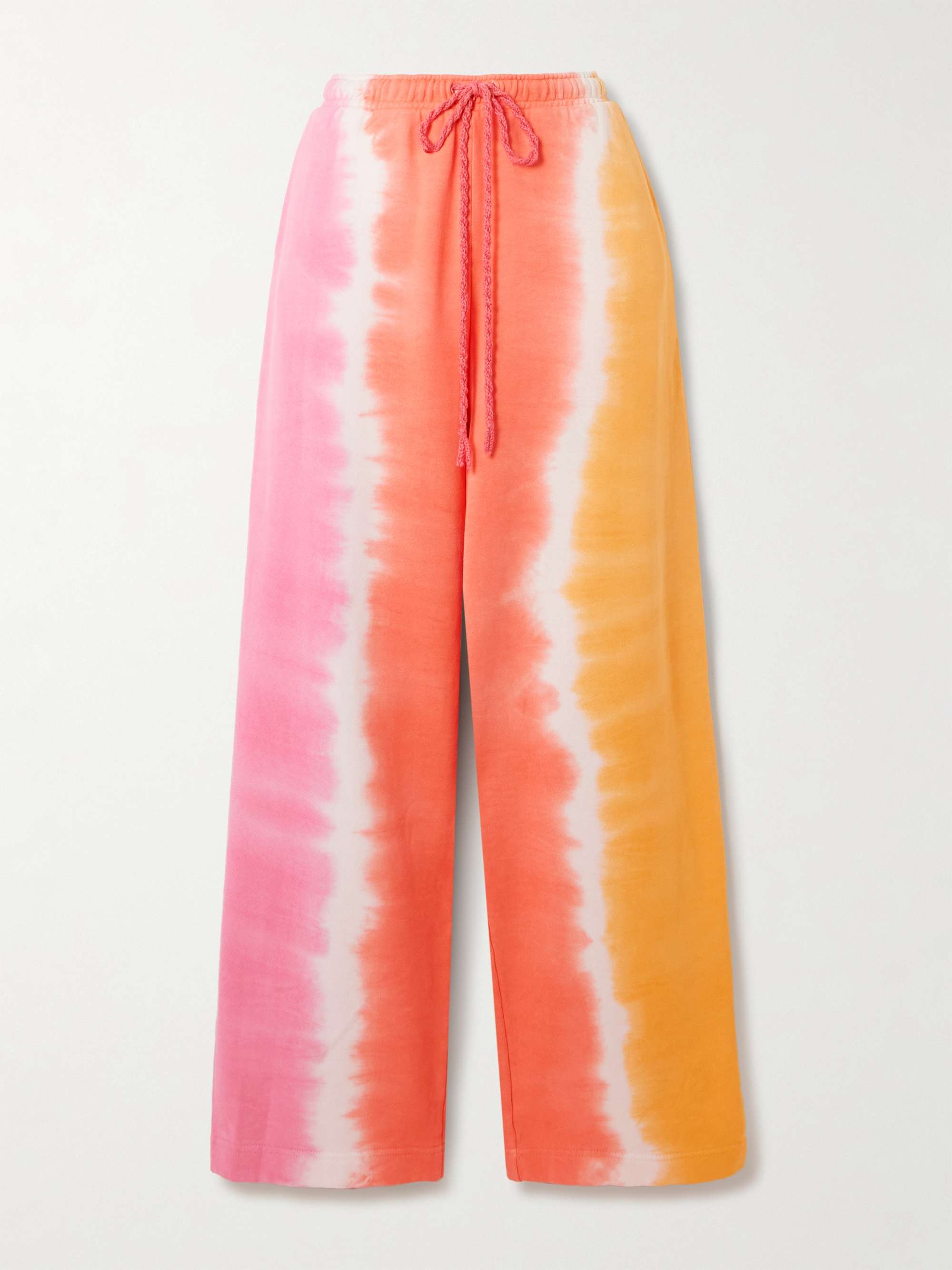 Tie-dyed cotton and cashmere-blend jersey track pants hero visual