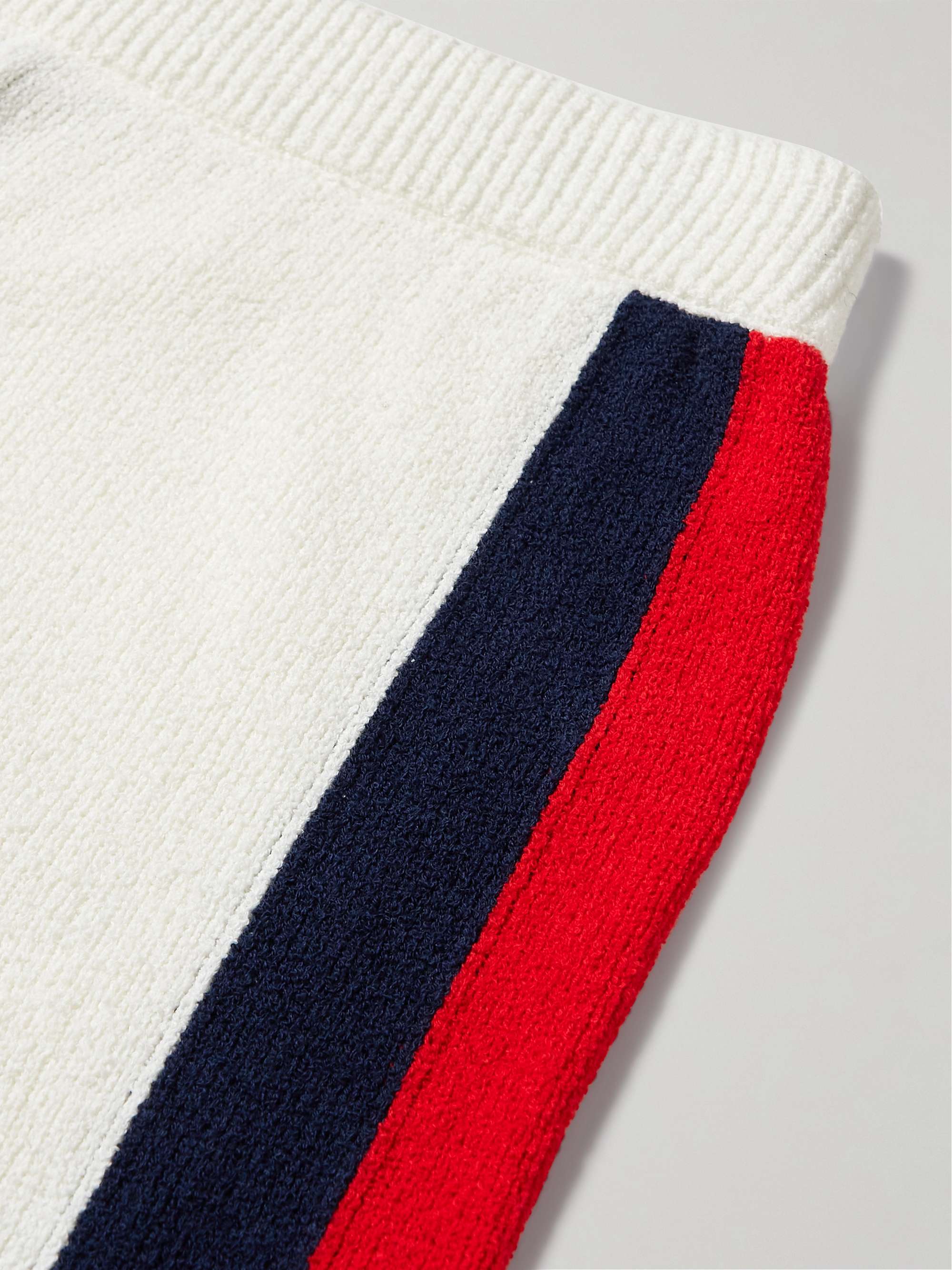 Straight-Leg Striped Cotton-Blend Shorts view