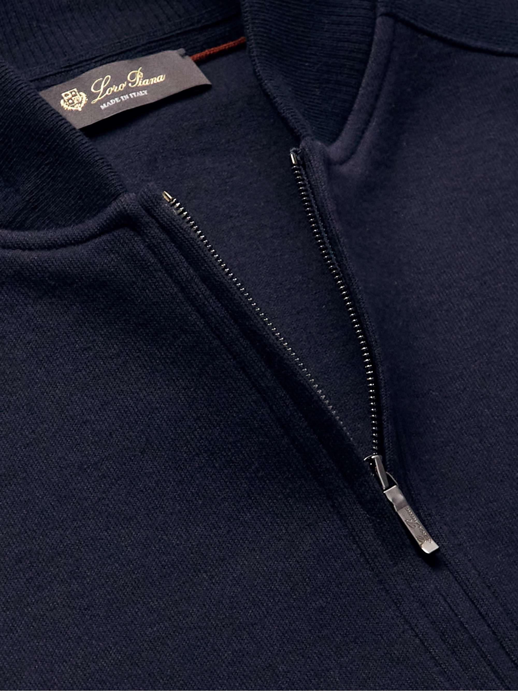 Whitney Cotton, Silk and Cashmere-Blend Zip-Up Sweatshirt view