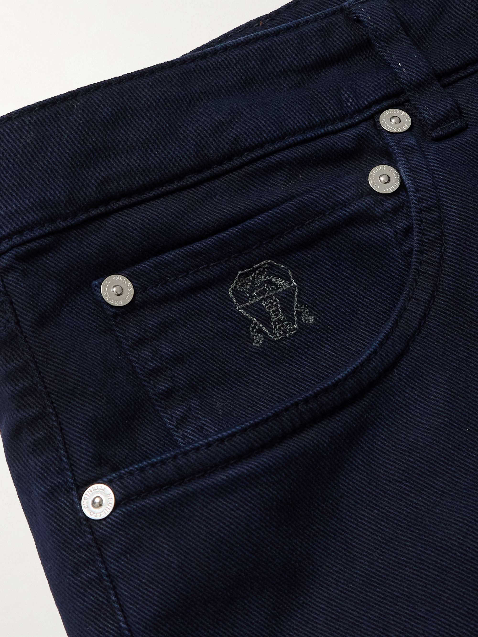 Tapered Garment-Dyed Stretch-Cotton Trousers view