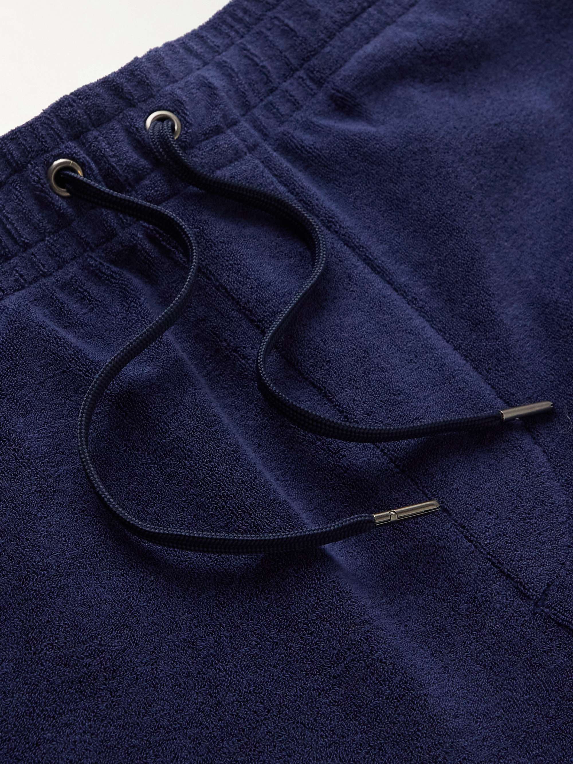 Straight-Leg Cotton-Blend Terry Drawstring Shorts view