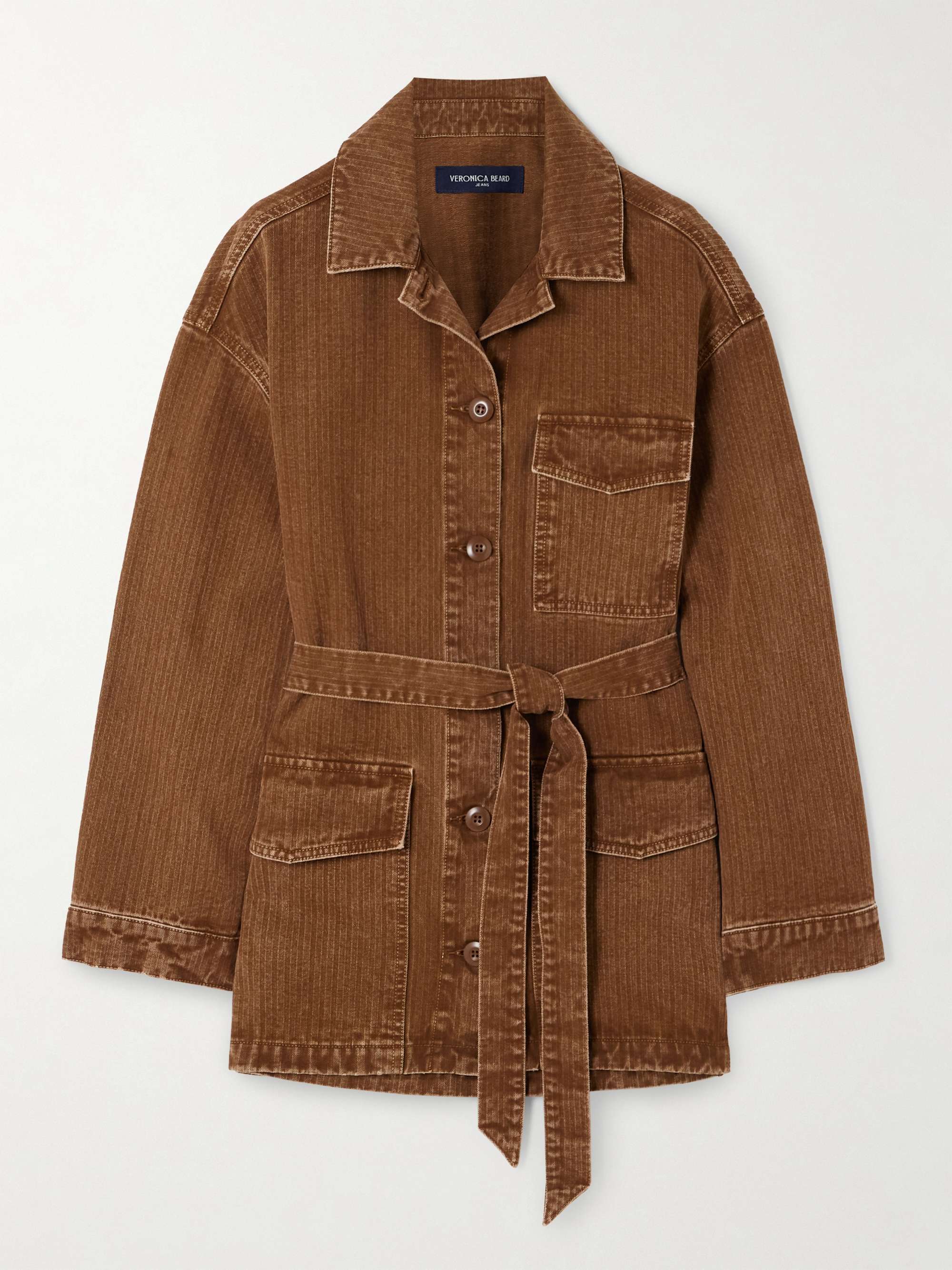 Ramone belted herringbone cotton-twill jacket hero visual
