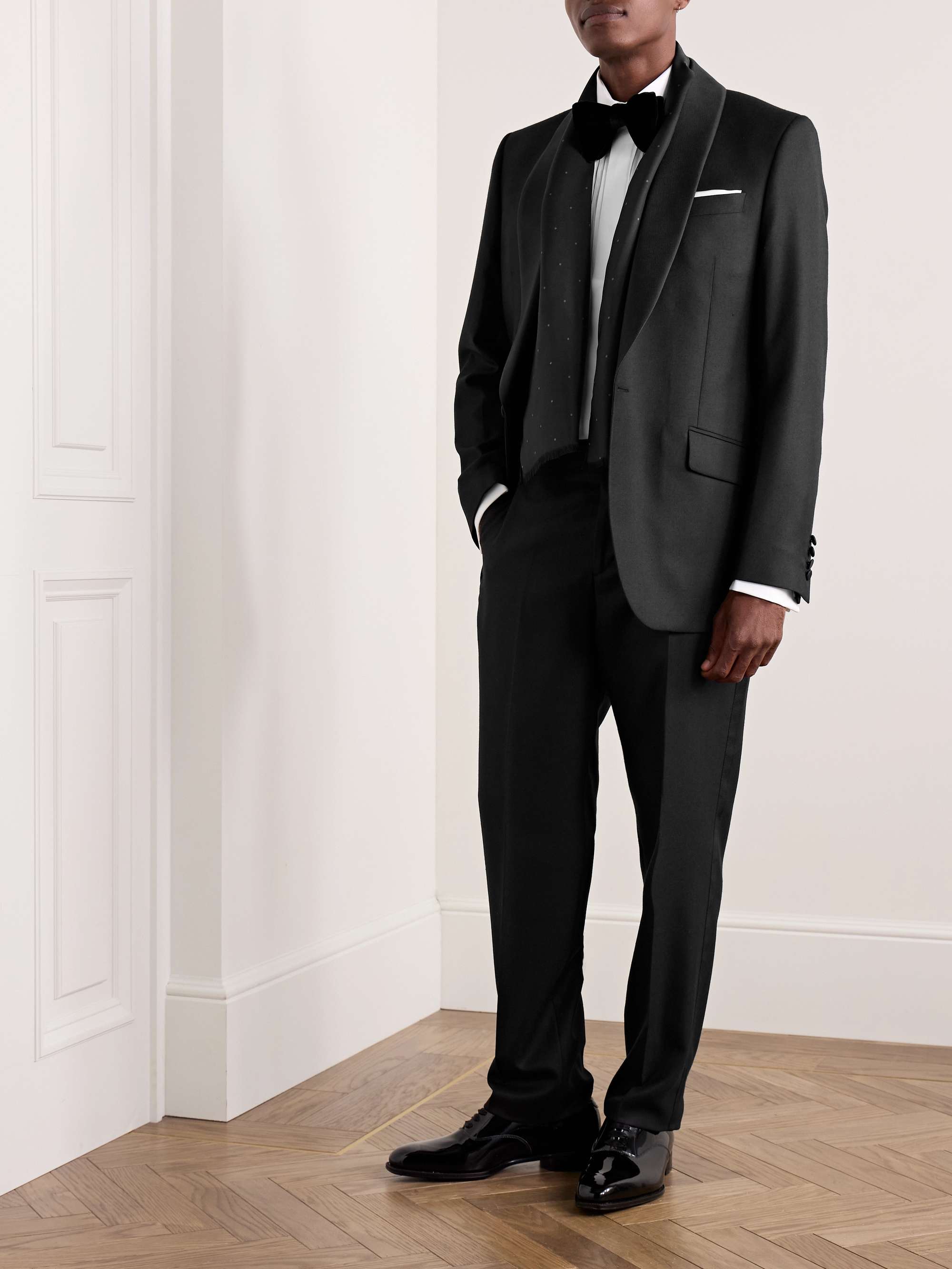 Slim-Fit Grosgrain-Trimmed Wool-Twill Tuxedo Trousers view