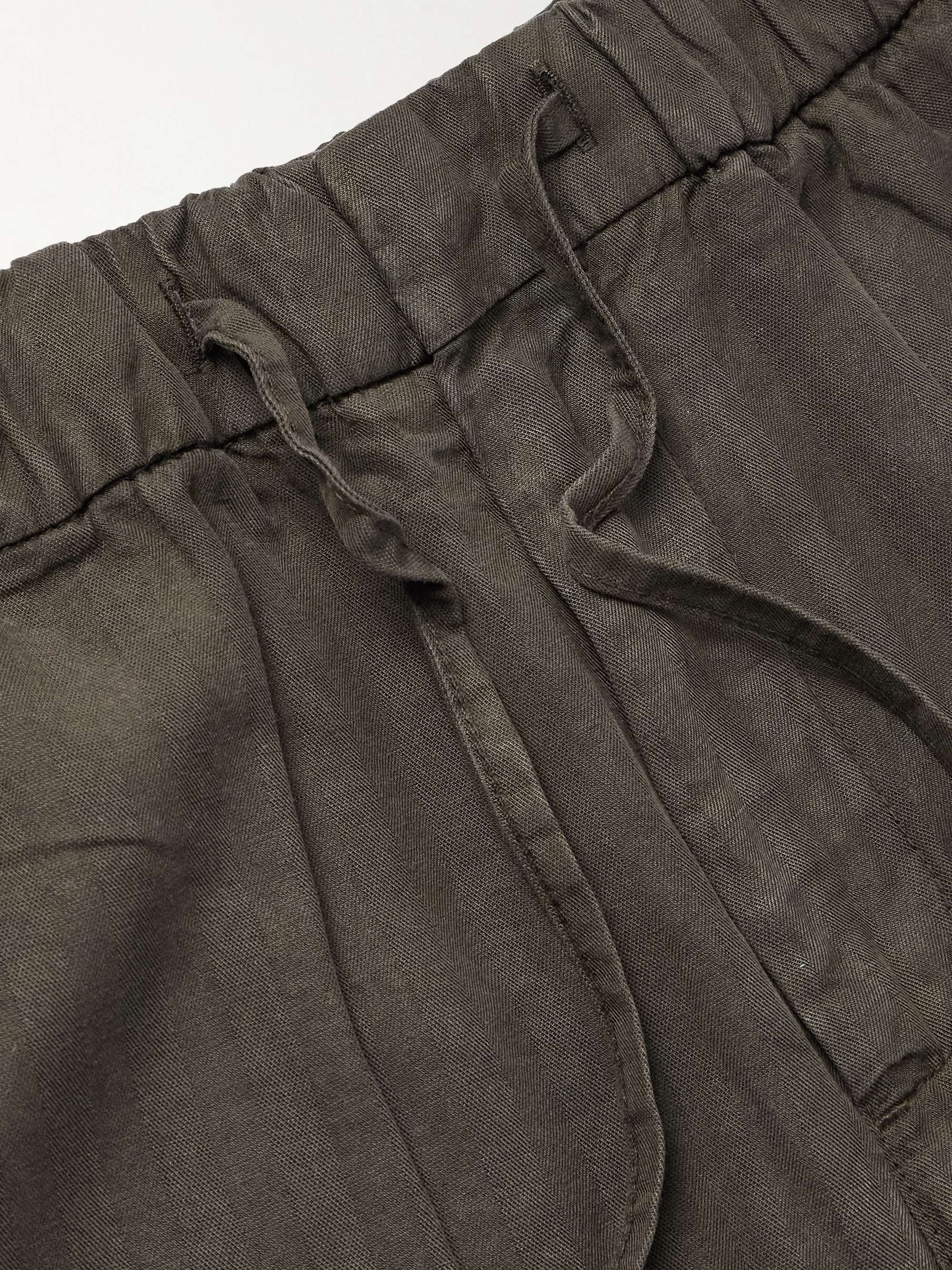 Oscar Tapered Herringbone Lyocell, Linen and Cotton-Blend Trousers view