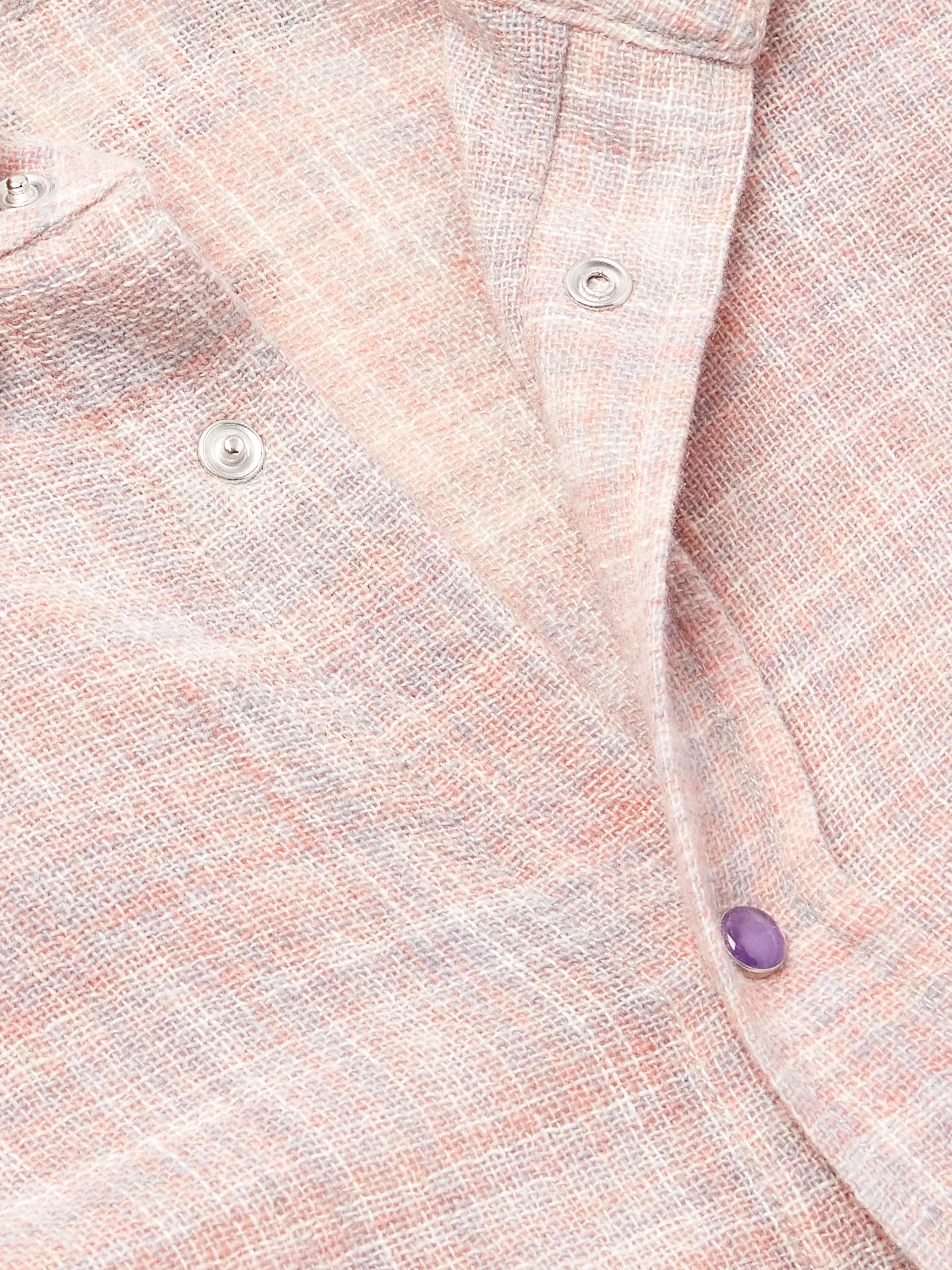 Space-Dyed Cashmere and Wool-Blend Gauze Shirt view