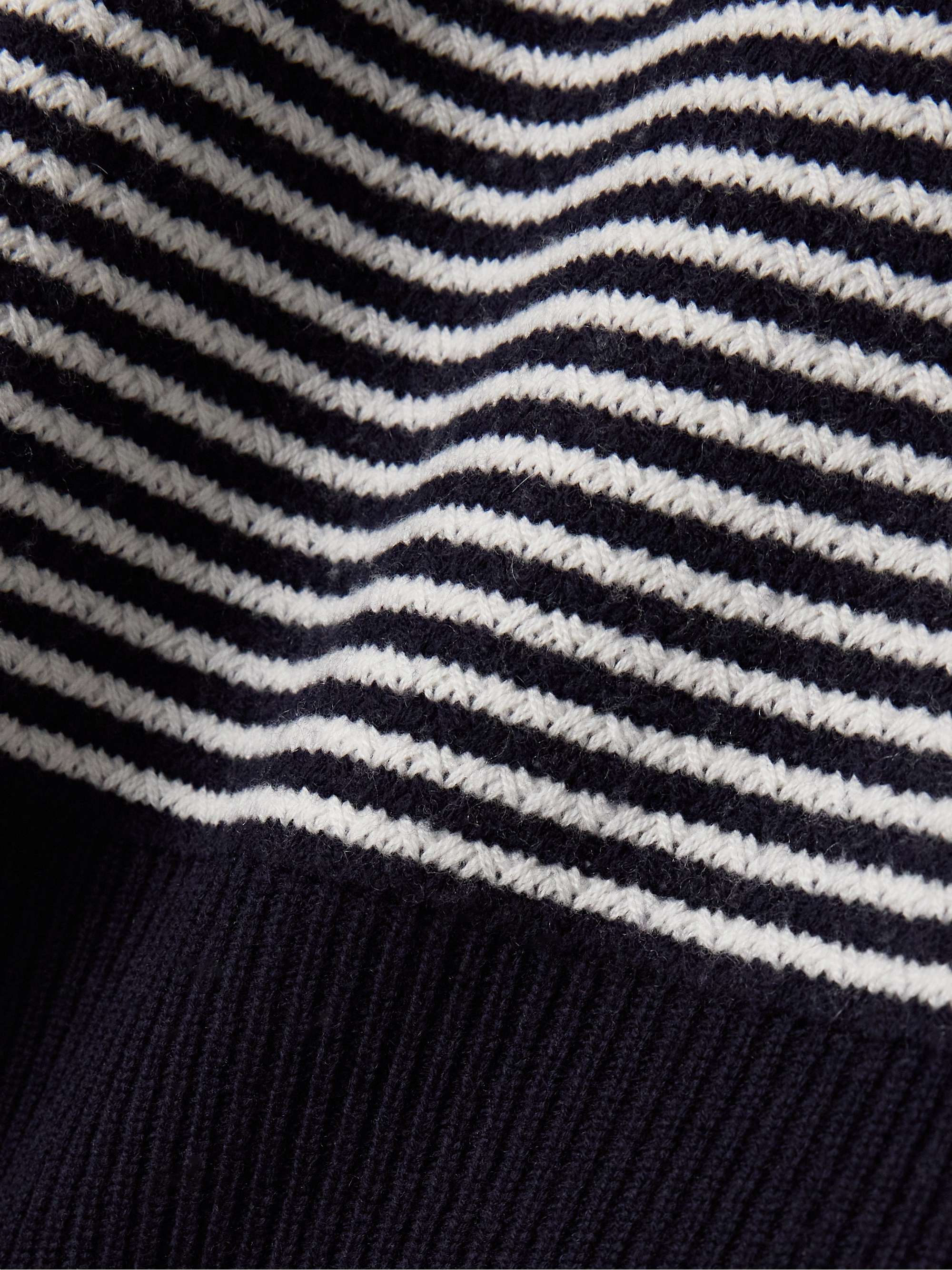 Bessica zip-detailed striped wool and cashmere-blend turtleneck sweater view