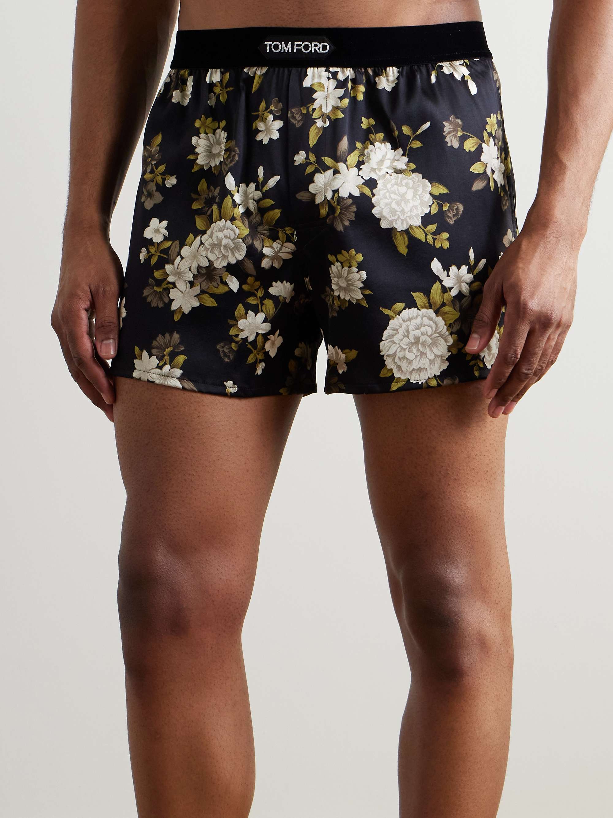Floral-Print Silk-Blend Boxer Shorts view