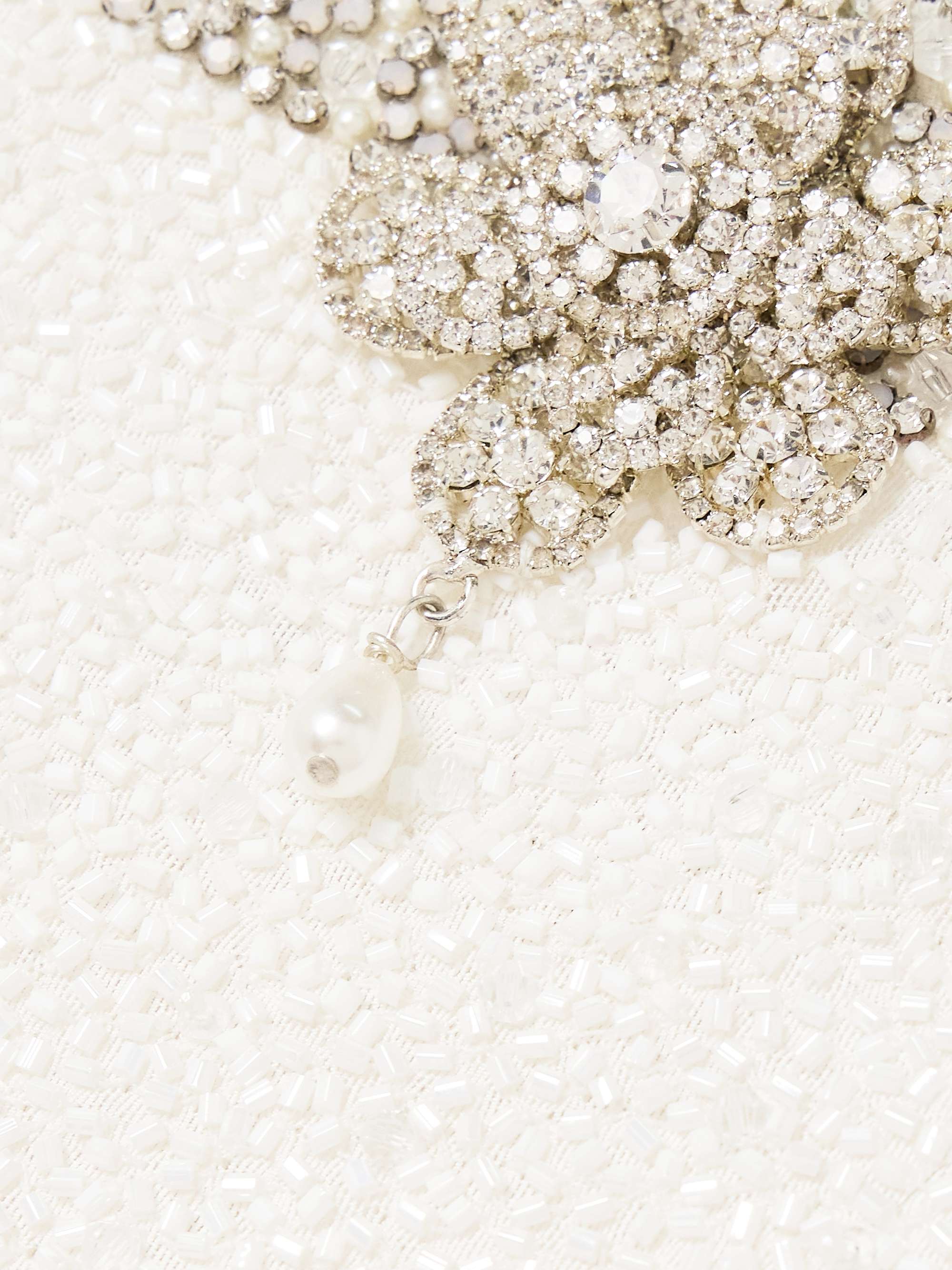 Daisy crystal and bead-embellished stretch-tulle mini dress view