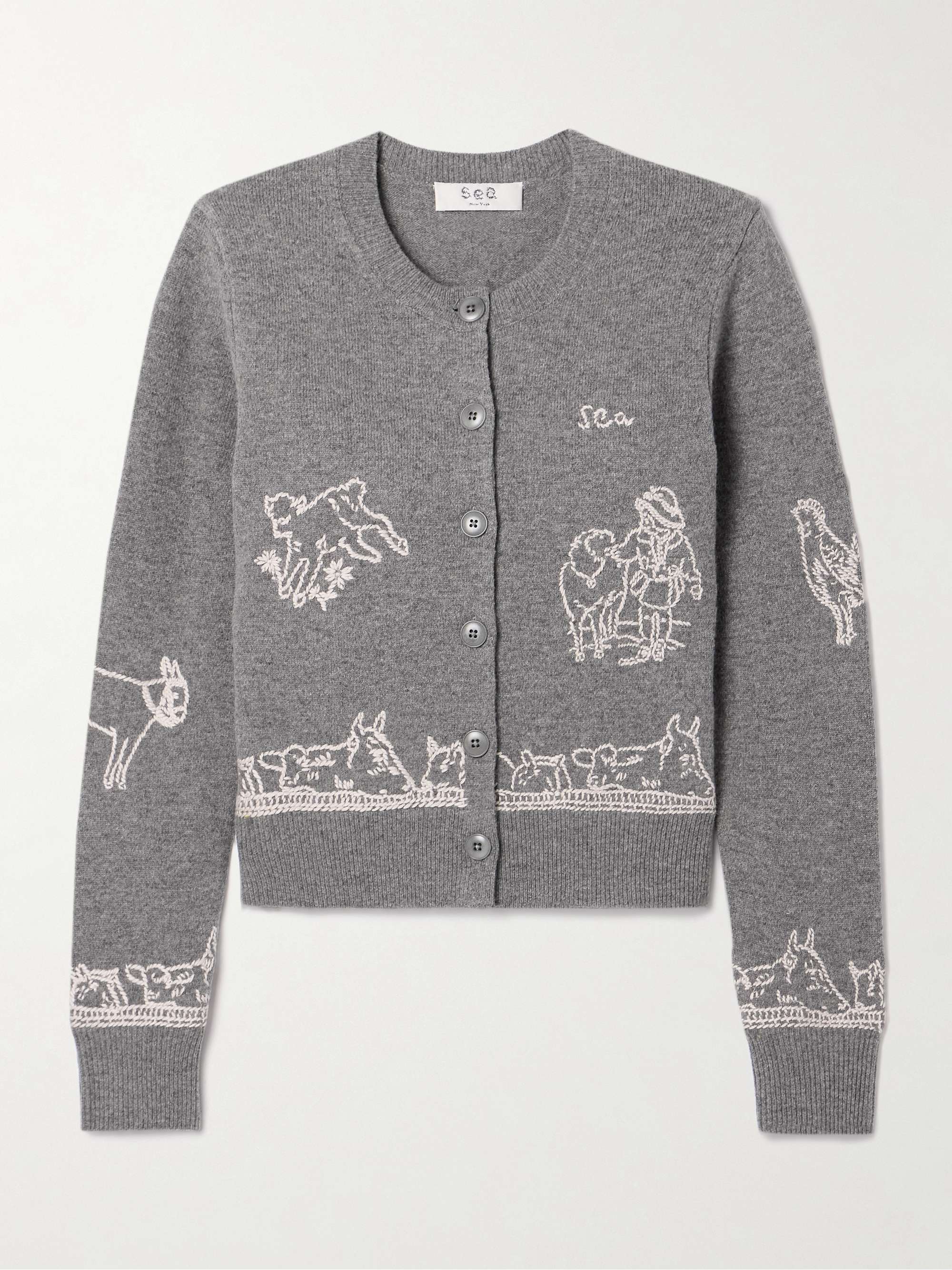Edin embroidered merino wool cardigan hero visual