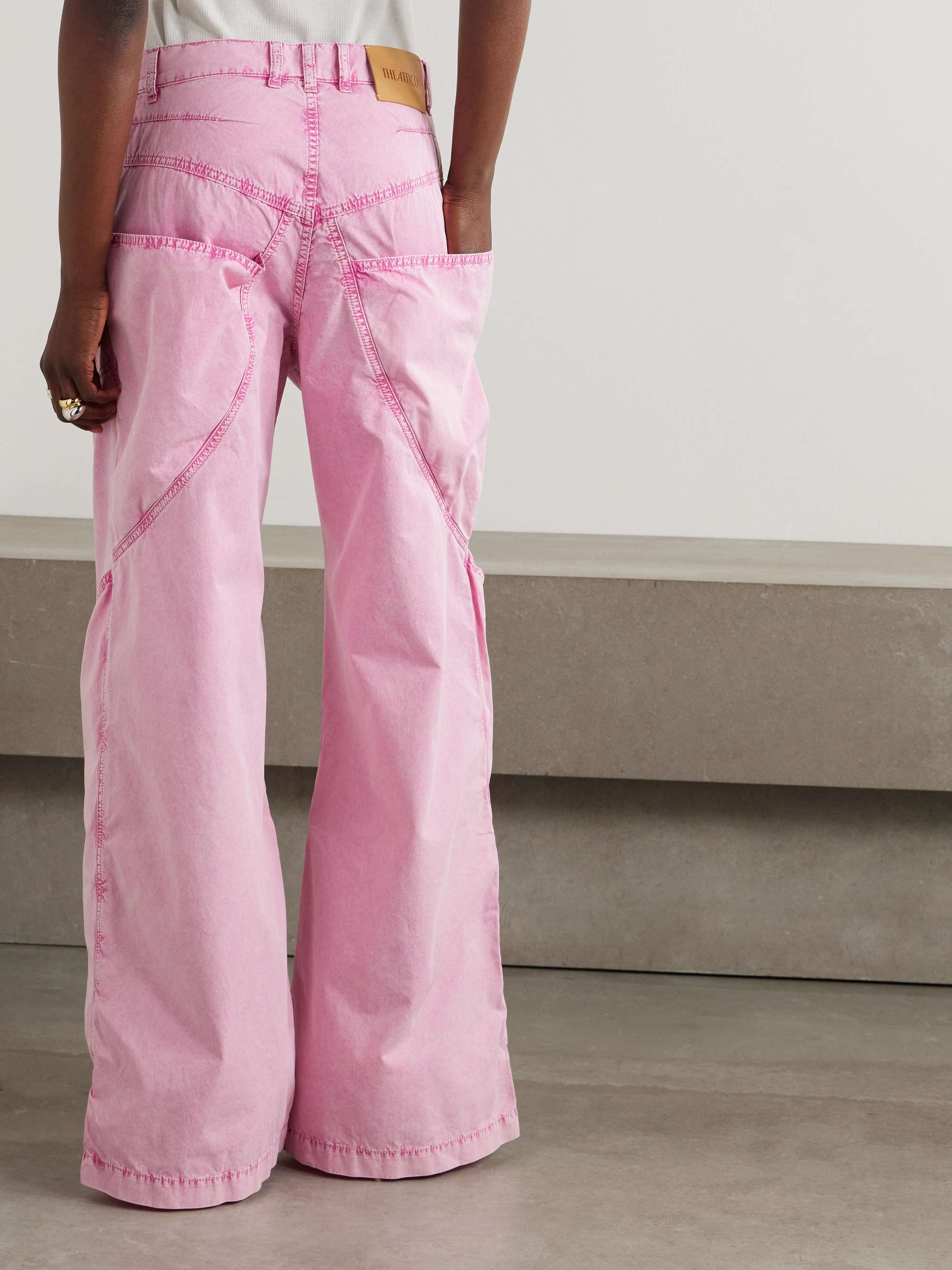 Paneled low-rise wide-leg jeans view