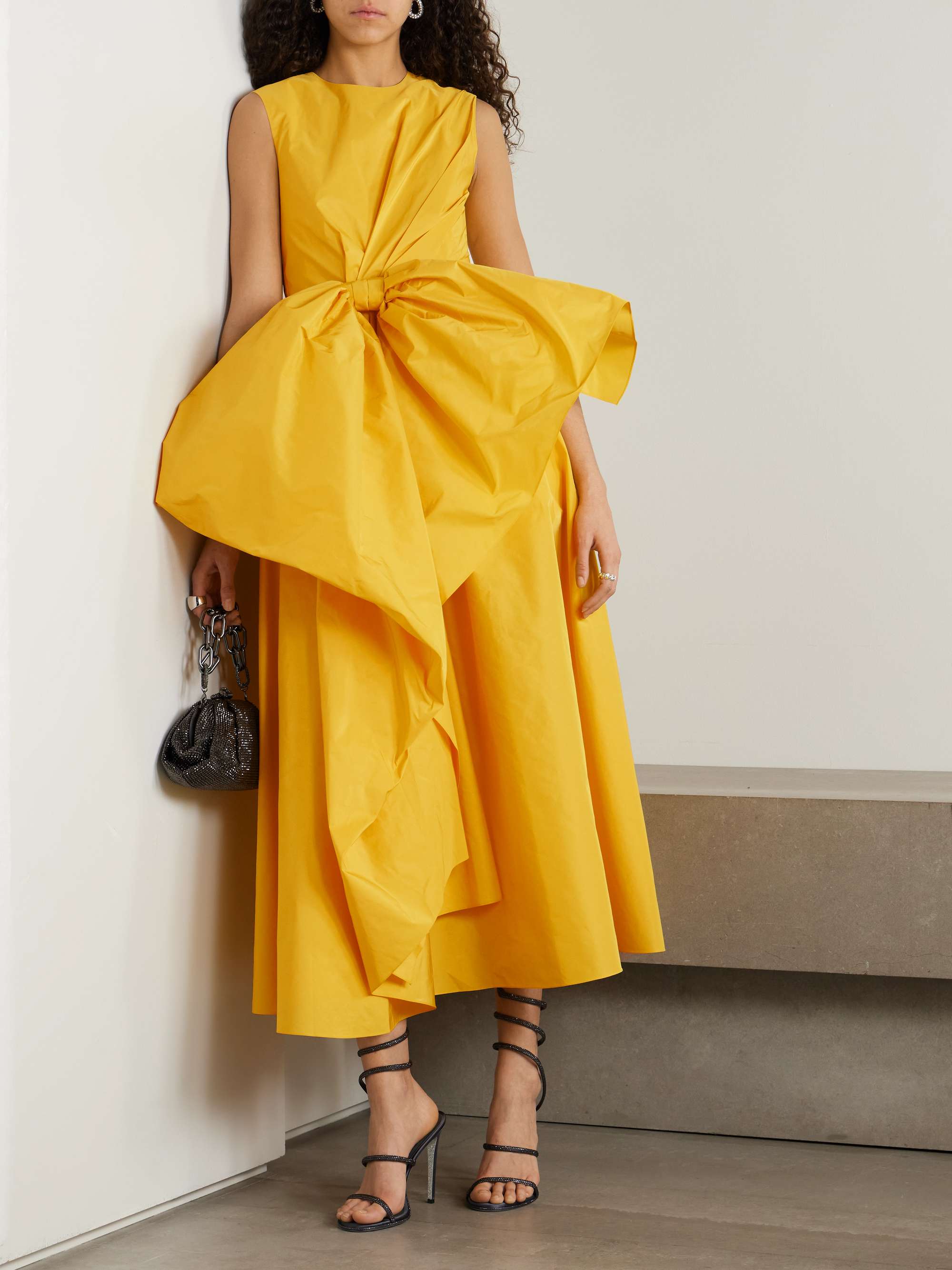 Nura bow-embellished taffeta midi dress view