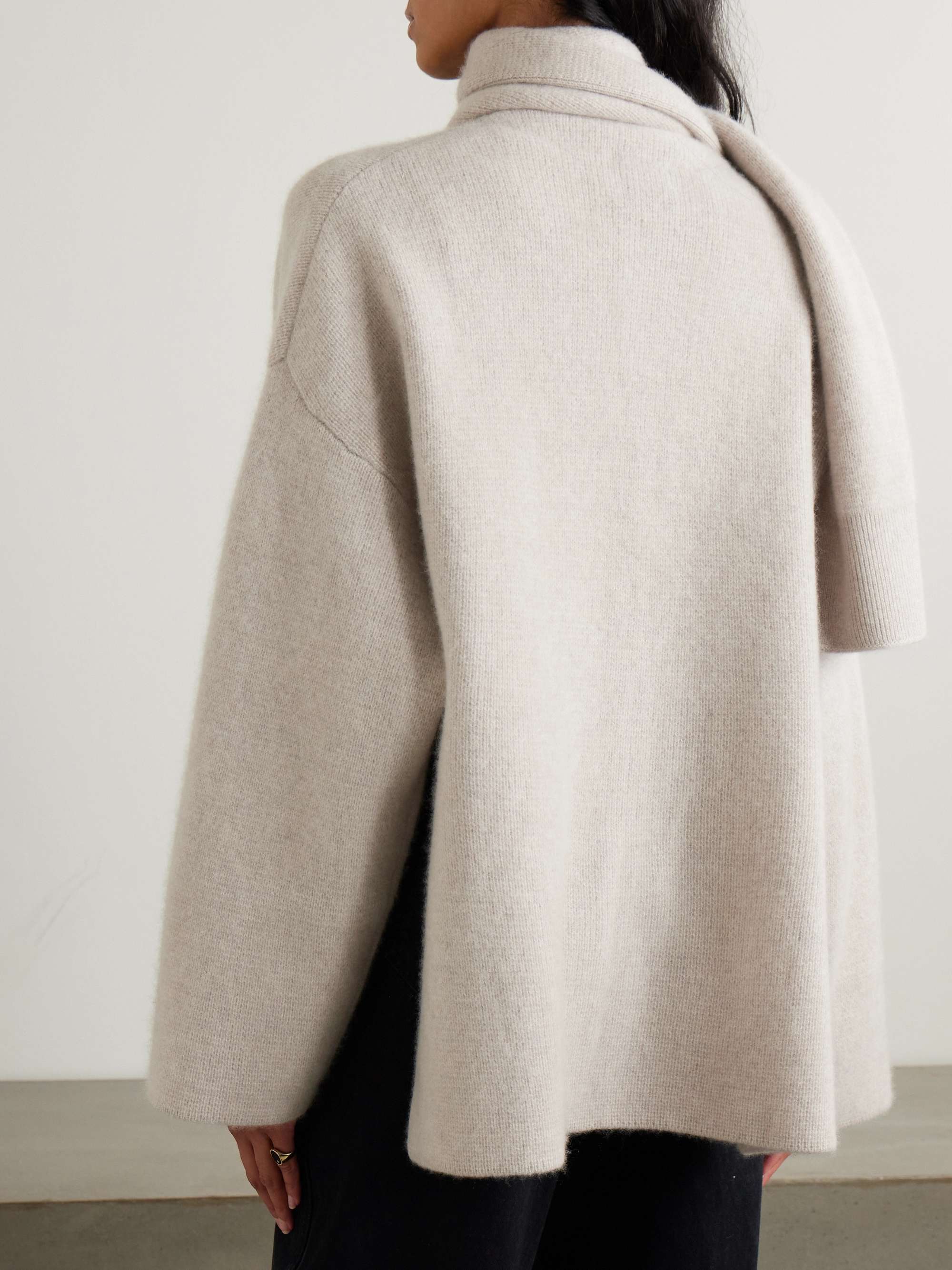 Spain scarf-effect organic cashmere cardigan view