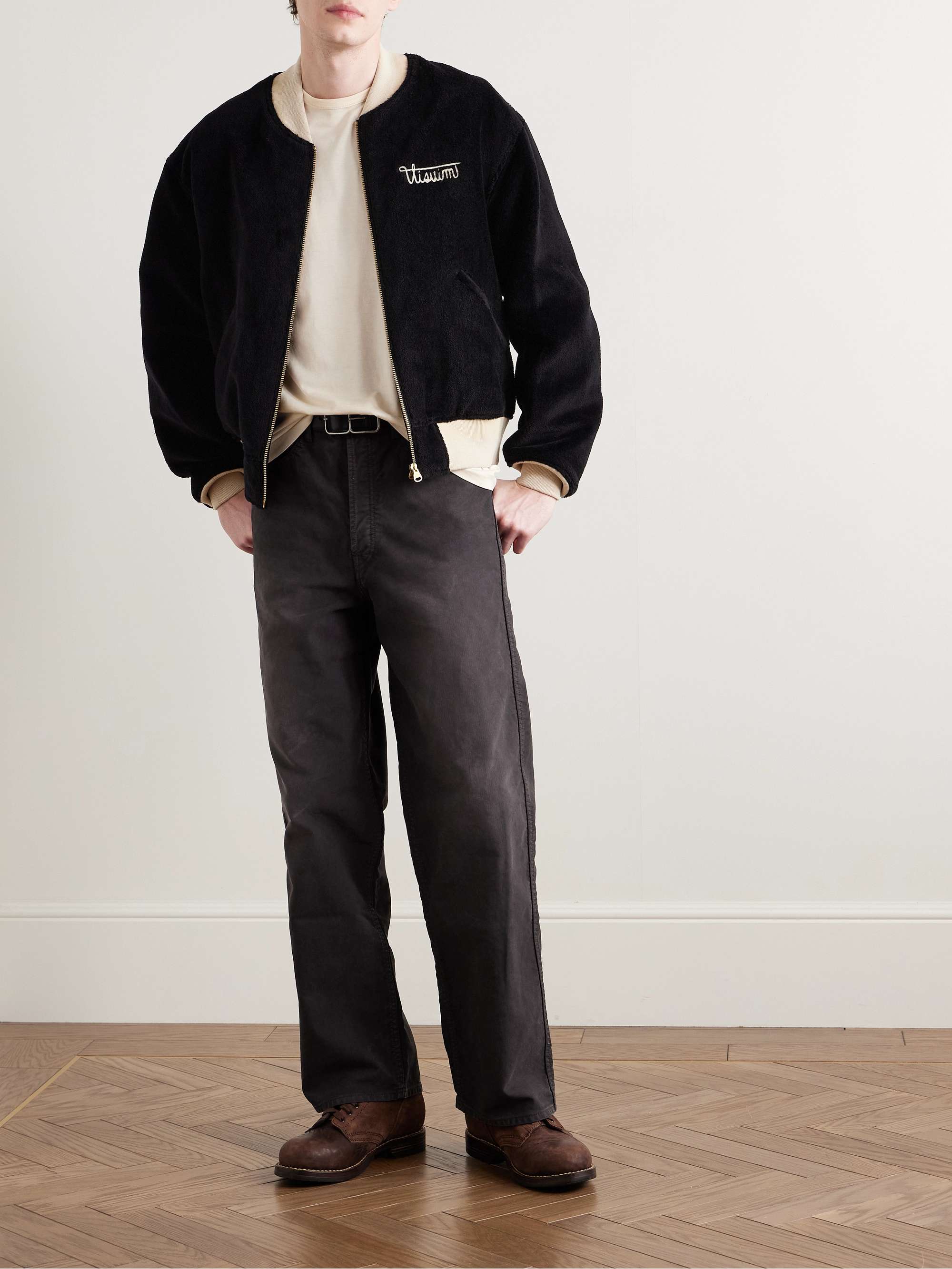 Fluxus 01 Slim-Fit Straight-Leg Garment-Dyed Cotton Trousers view