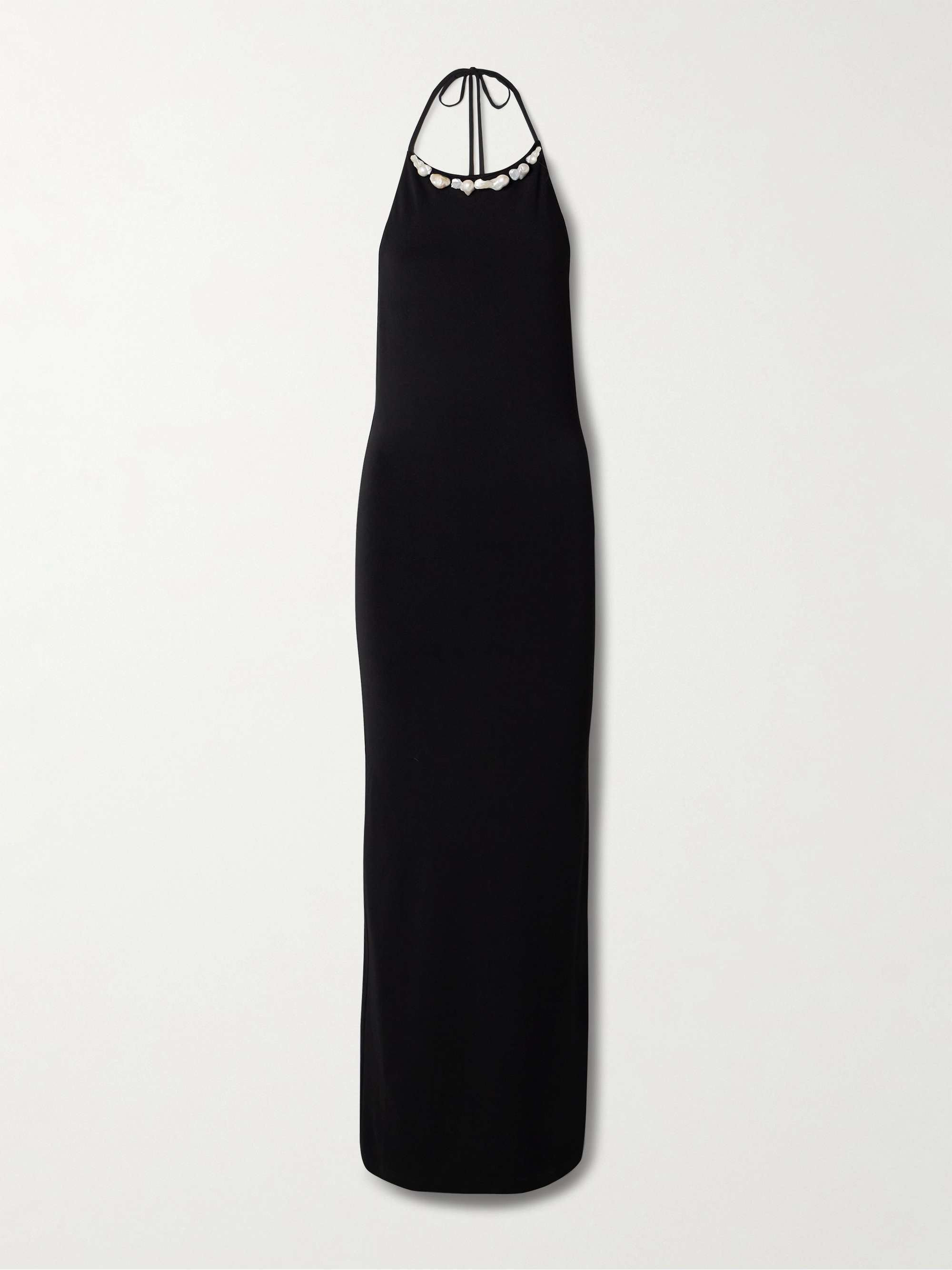 Orchid embellished stretch-jersey halterneck maxi dress hero visual