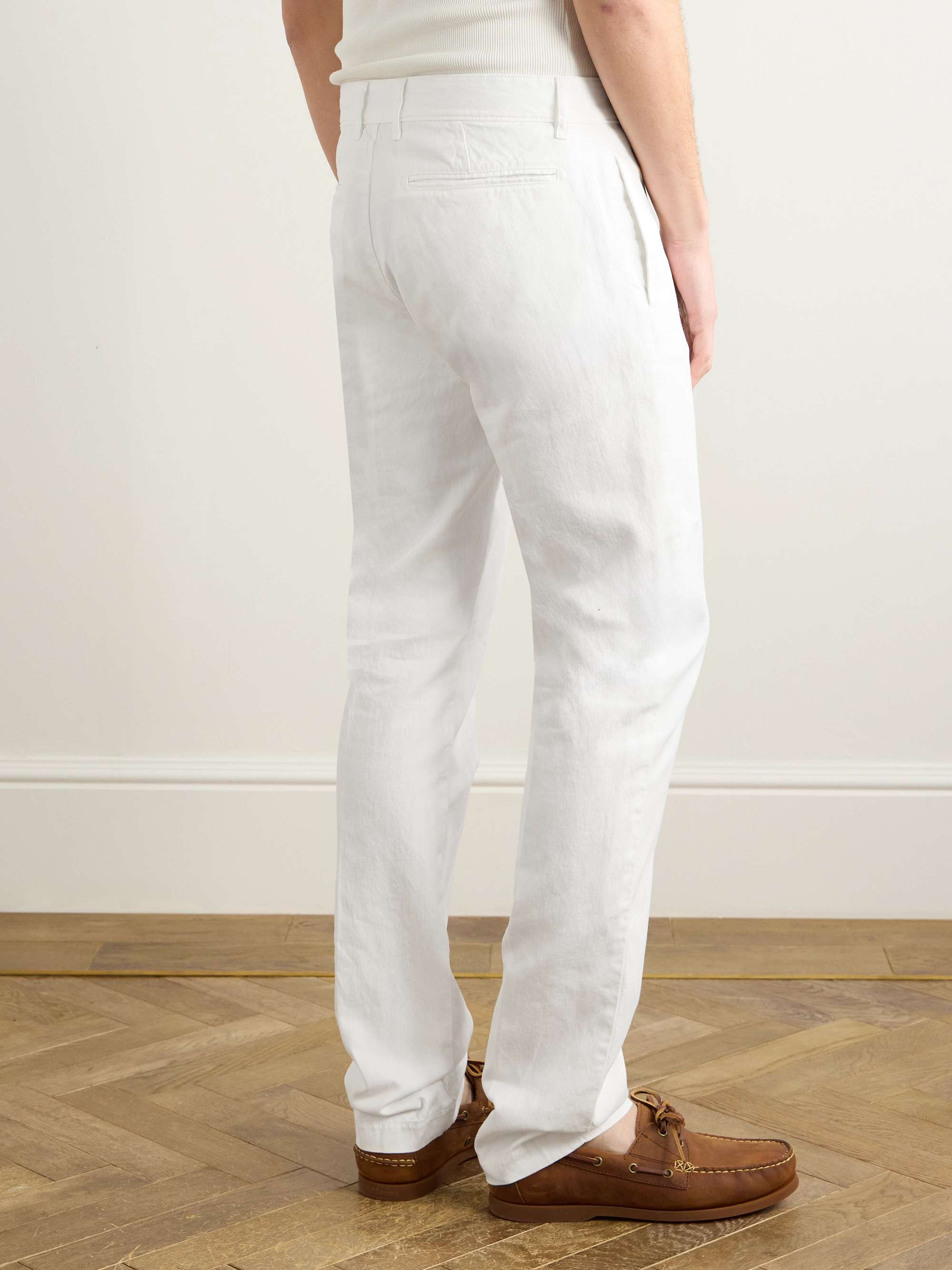 Winch2 Slim-Fit Straight-Leg Cotton and Linen-Blend Trousers view