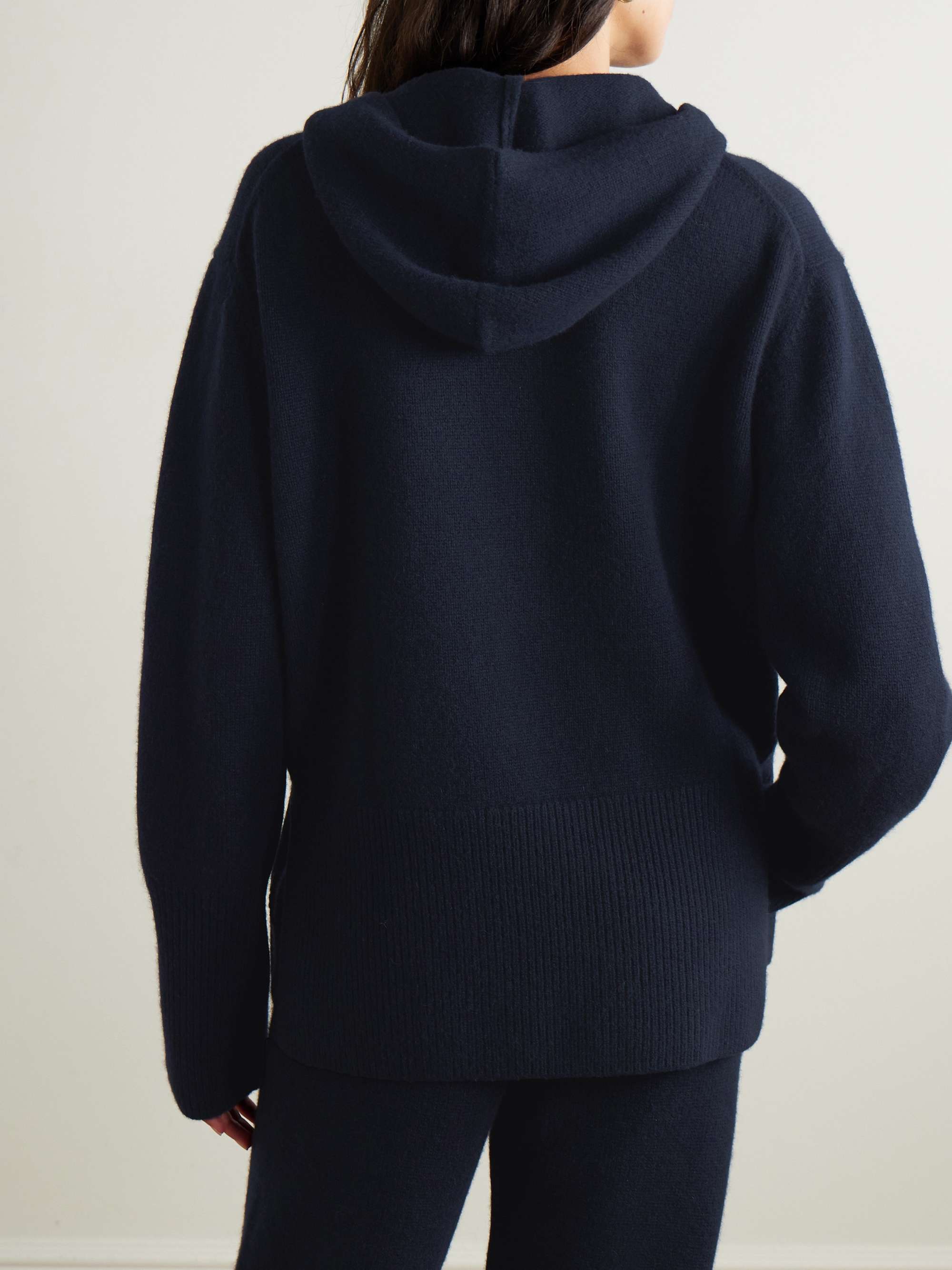 Embroidered cashmere hoodie view