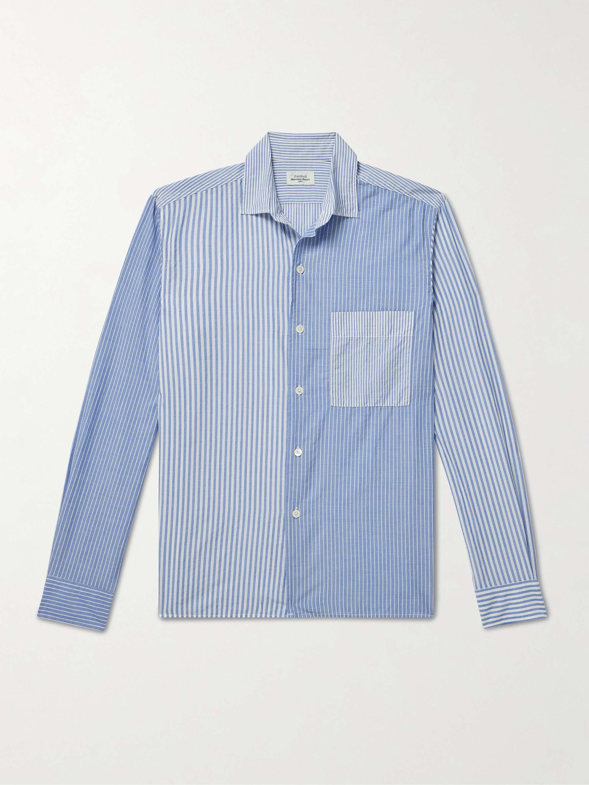 Patchwork Striped Cotton Oxford Shirt hero visual