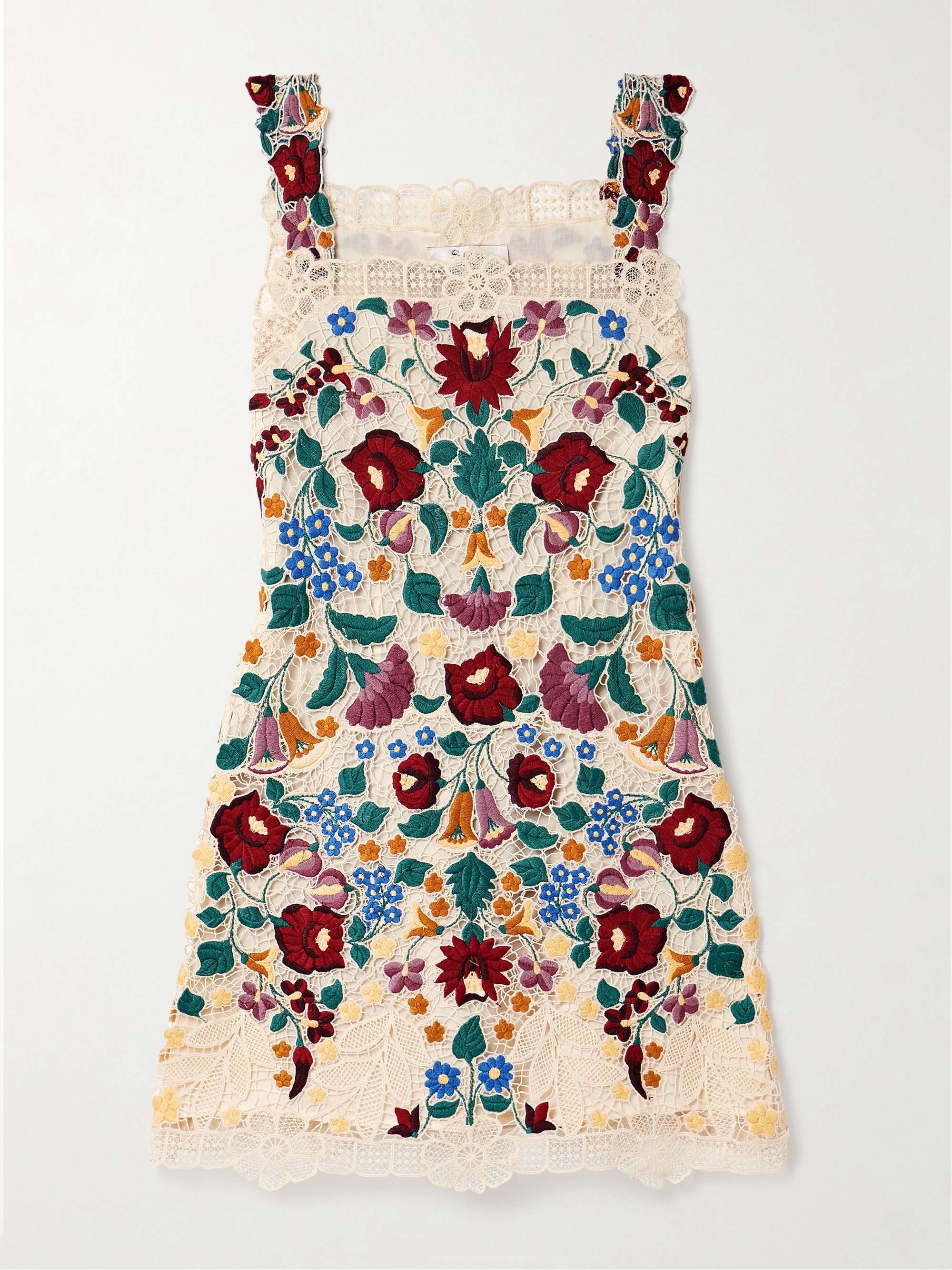 Katharine embroidered guipure lace cotton mini dress hero visual
