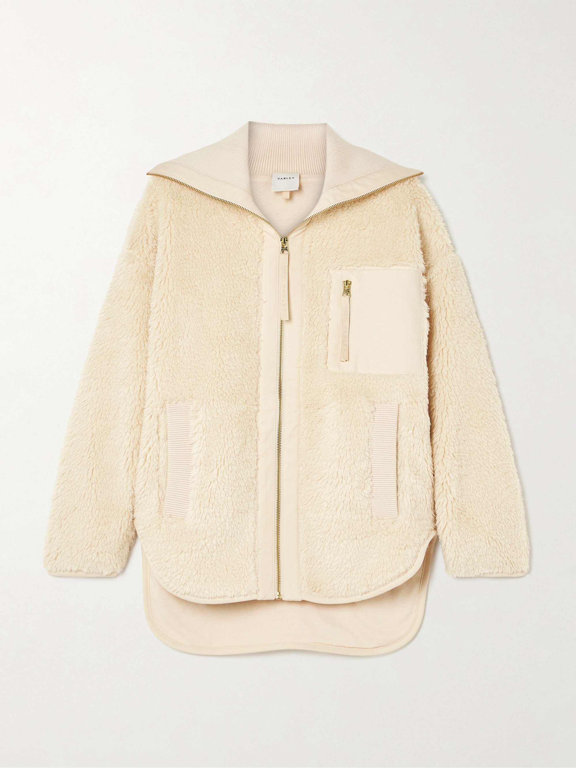 Myla twill-trimmed faux shearling jacket hero visual