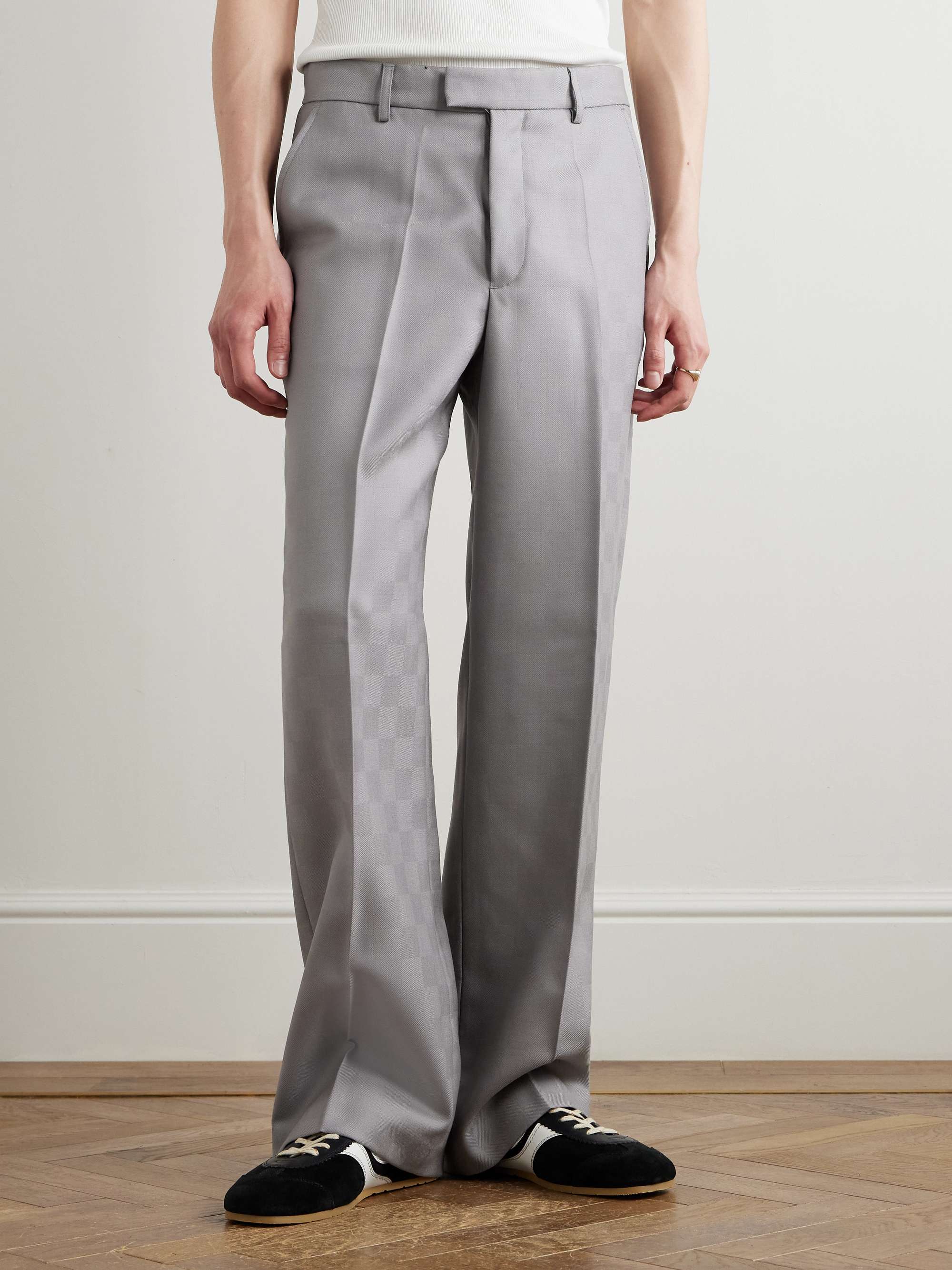 Primo Straight-Leg Checked Wool Trousers view