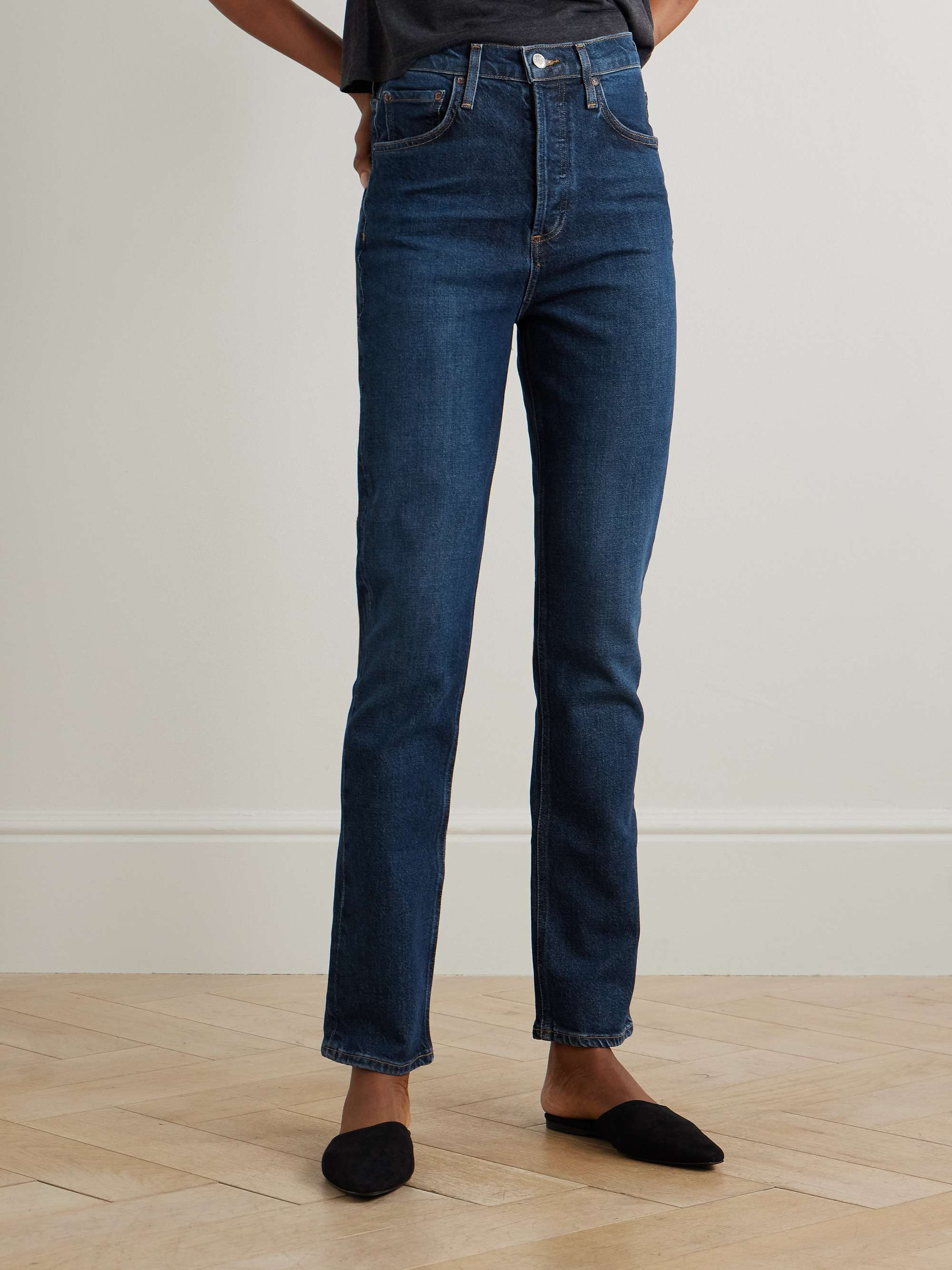 Freya high-rise slim-leg organic jeans view