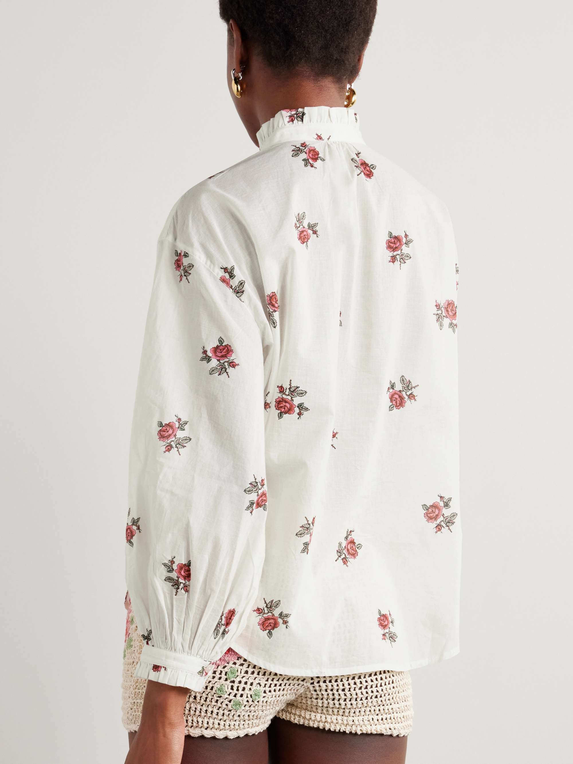 Poet floral-print cotton-poplin shirt view