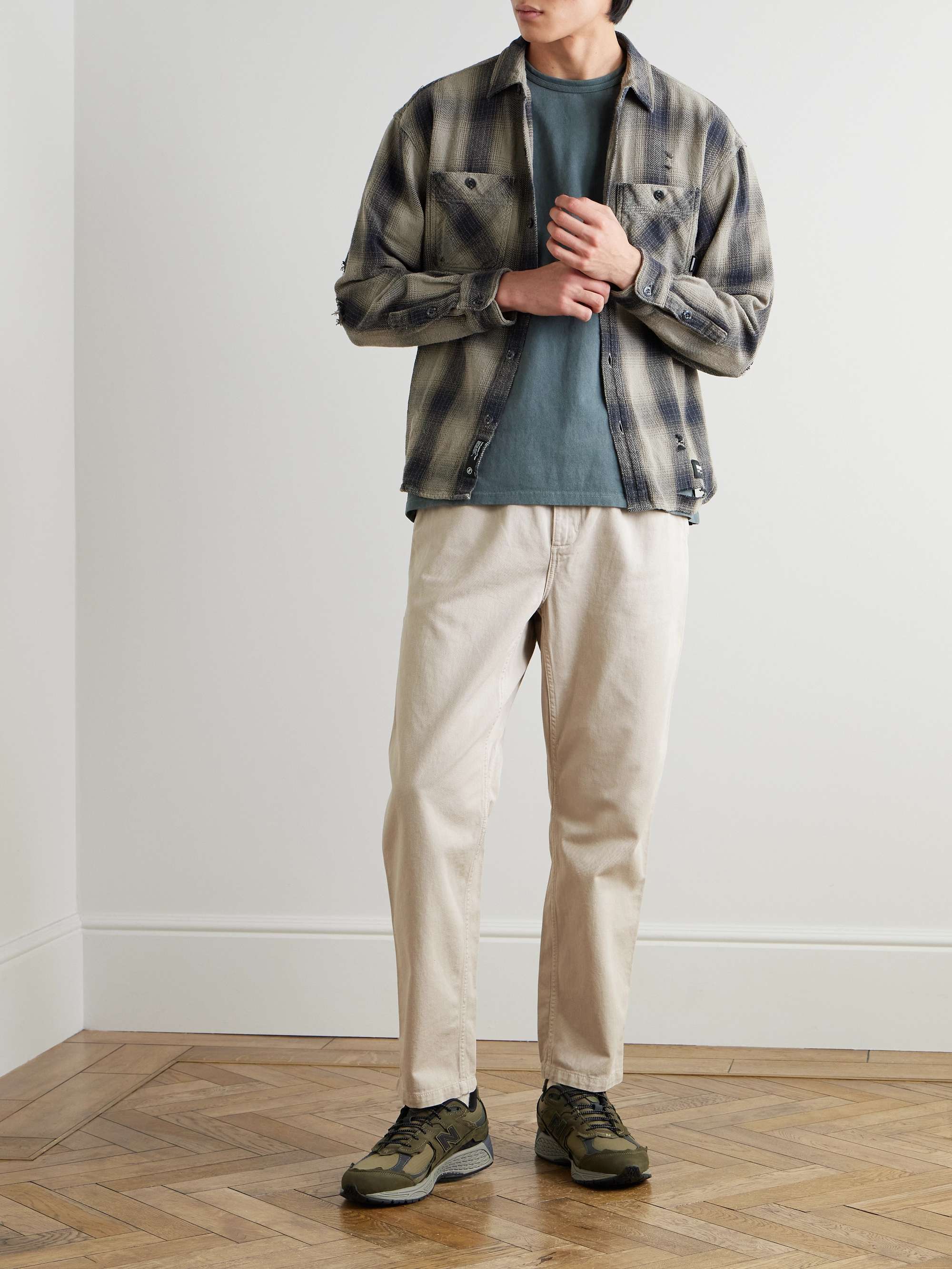 Flint Straight-Leg Garment-Dyed Organic Cotton-Twill Trousers view