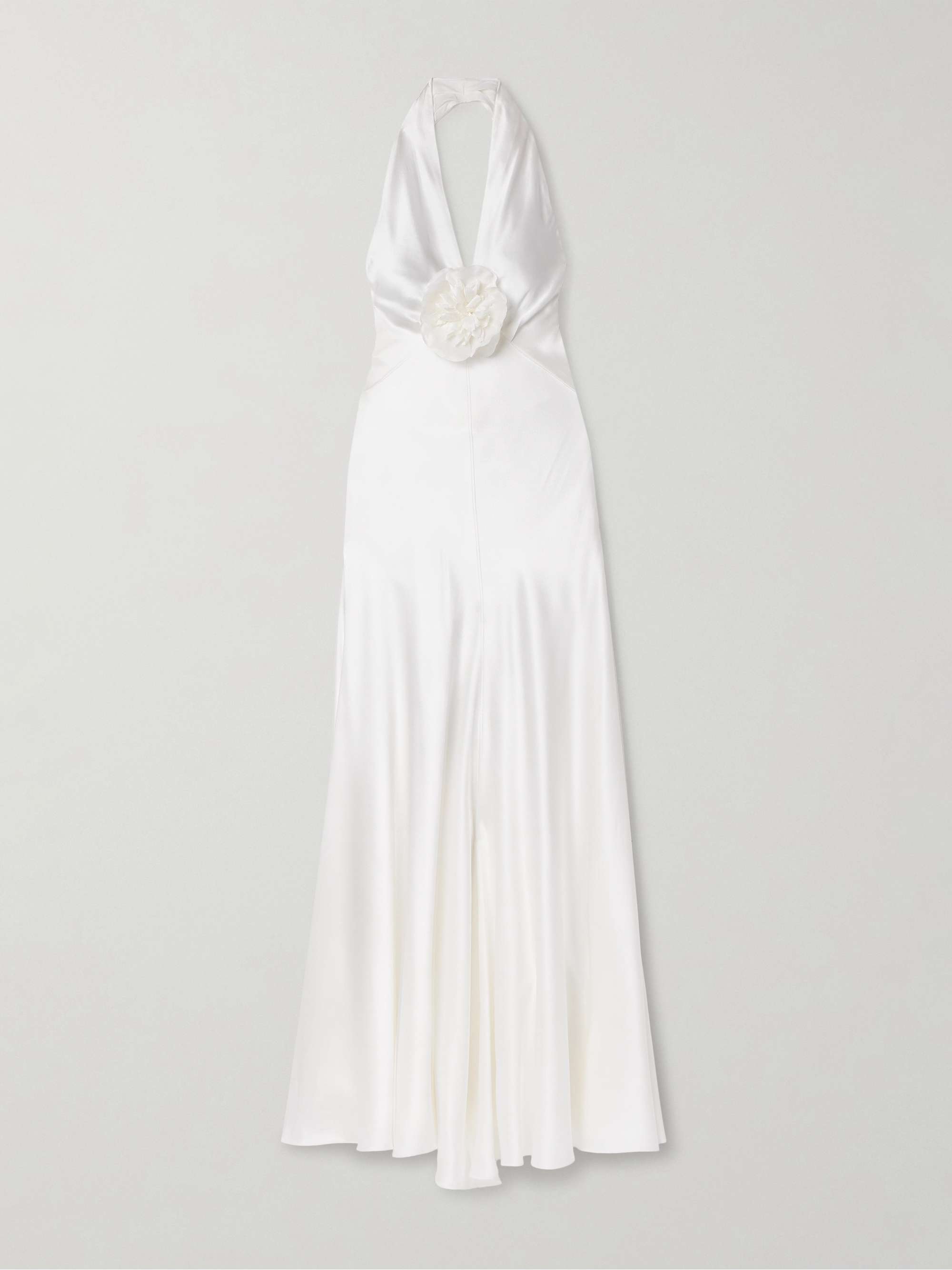 Embellished silk-charmeuse halterneck gown hero visual