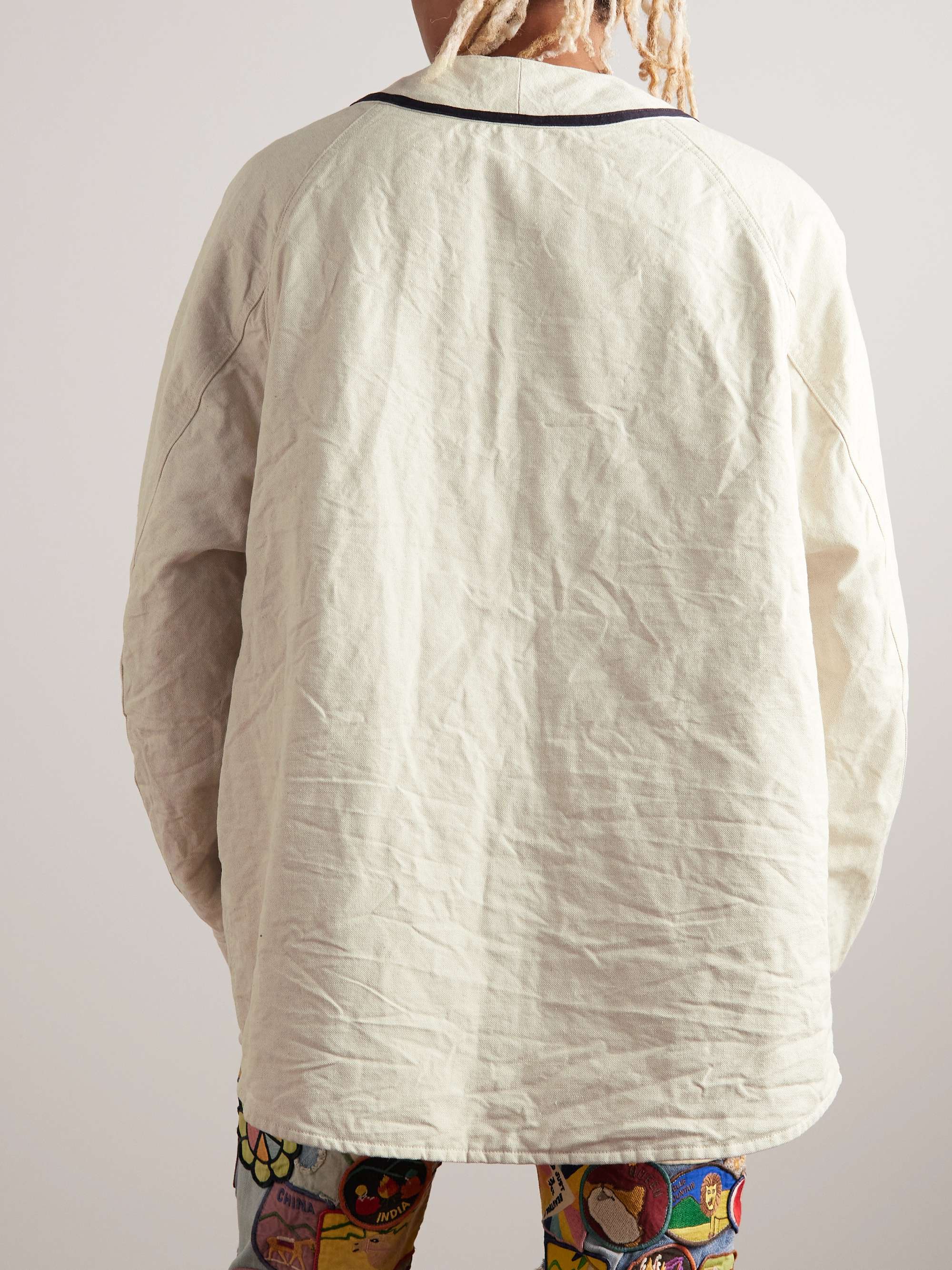 Great Kountry Appliquéd Cotton and Linen-Blend Canvas Shirt view