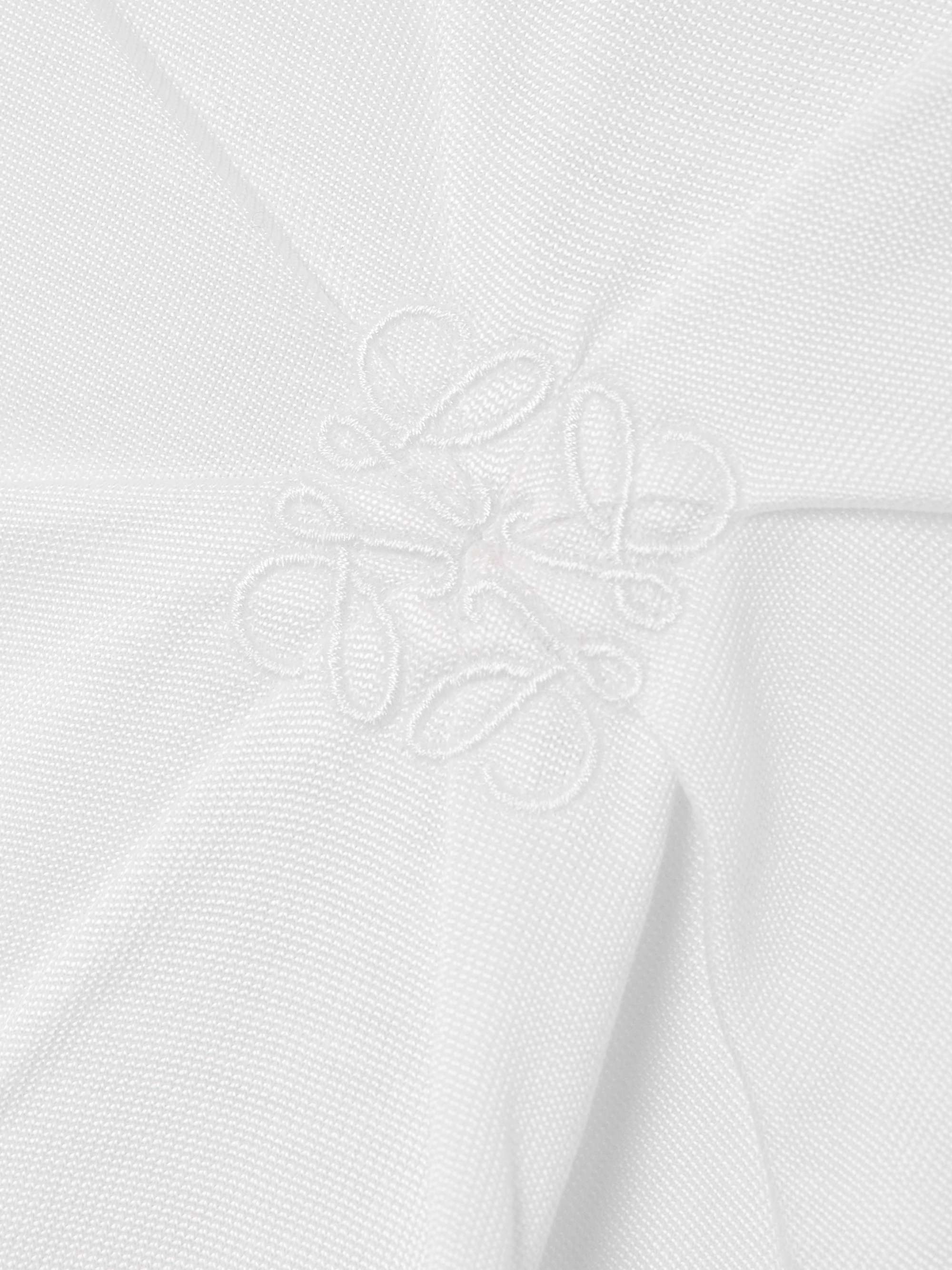 Gathered embroidered cotton-blend piqué T-shirt view
