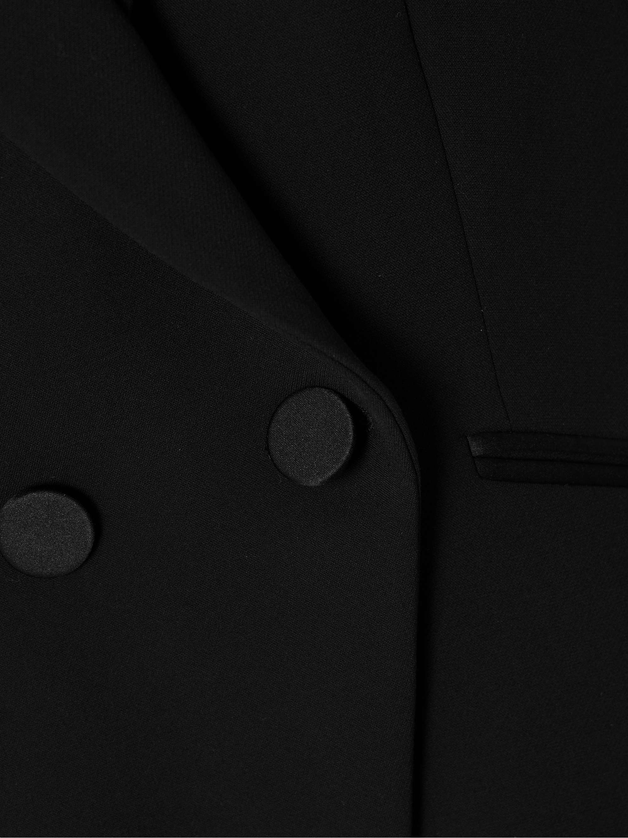 Rickie Dickey double-breasted satin-trimmed crepe blazer view
