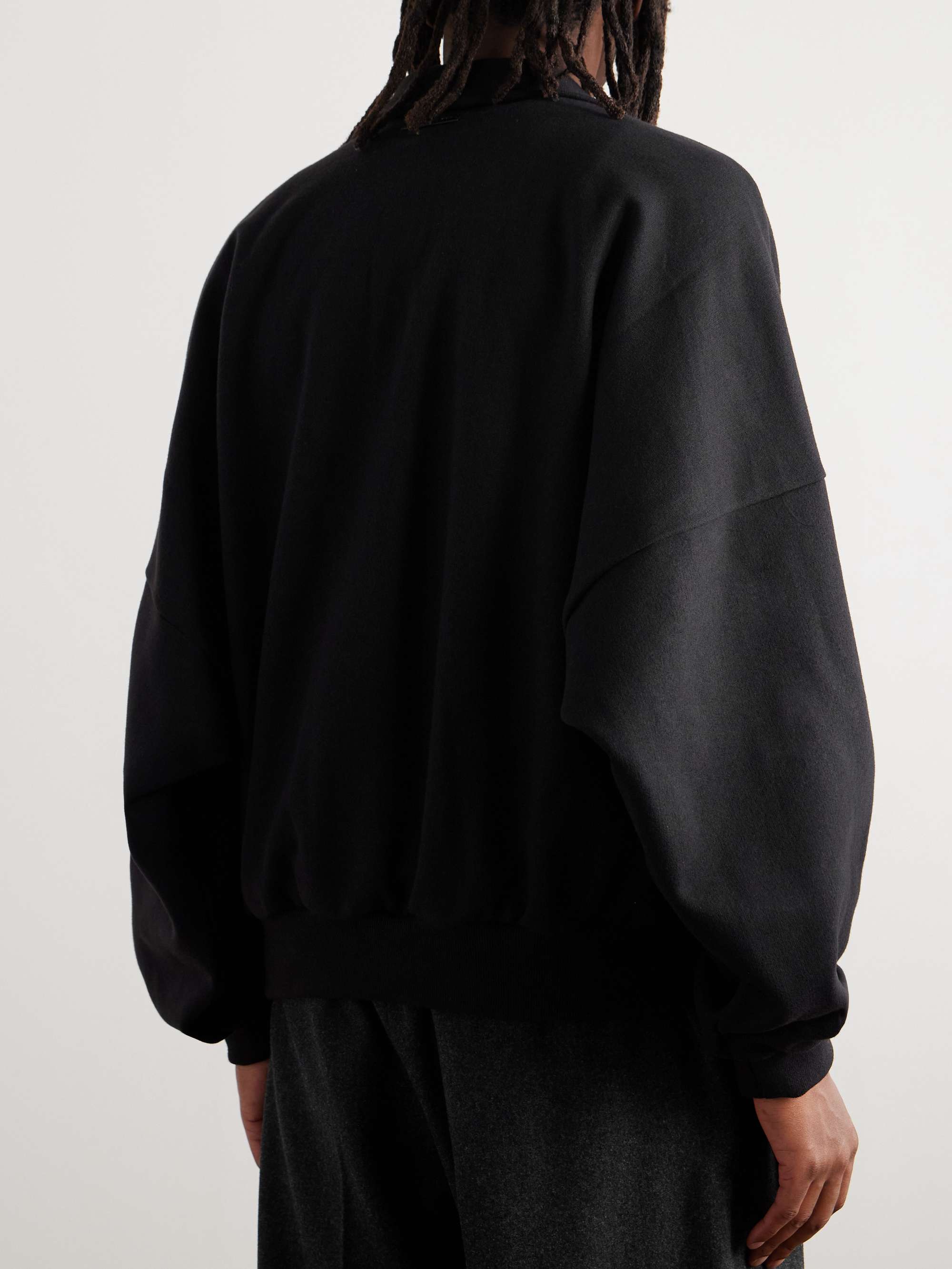 Logo-Appliquéd Cotton and Wool-Blend Terry Track Jacket view