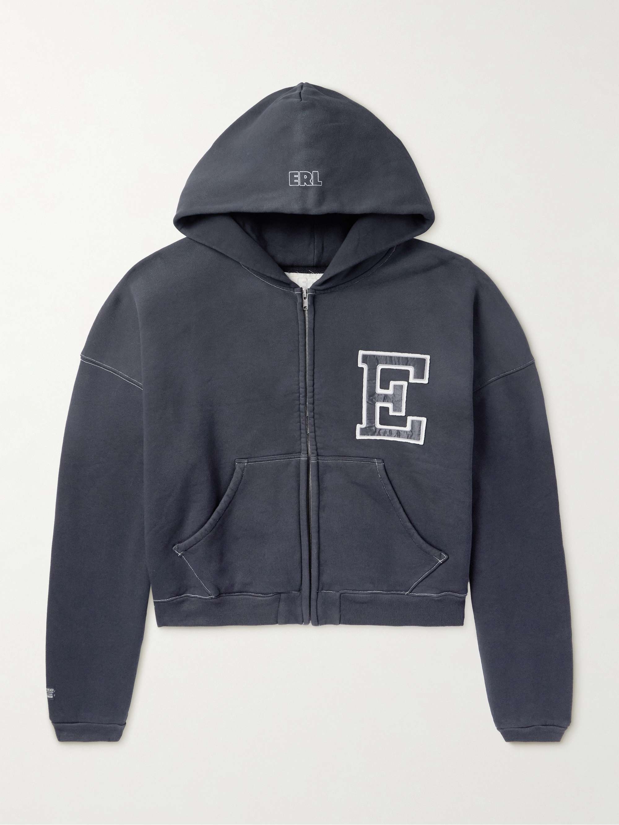 Oversized Logo-Appliquéd Cotton-Jersey Zip-Up Hoodie hero visual