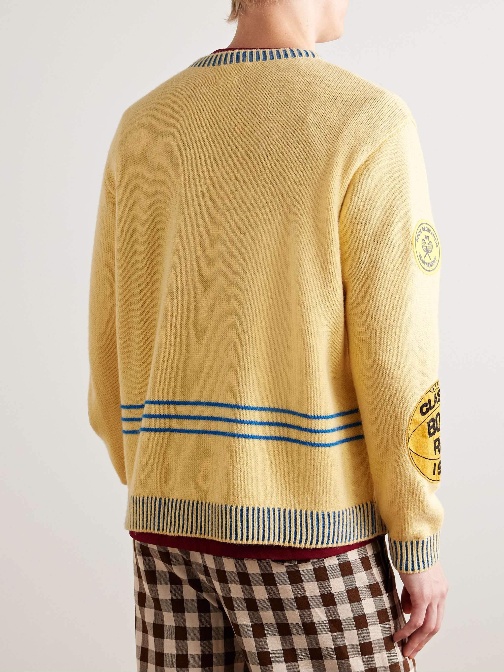 Jockey Appliquéd Intarsia Alpaca and Wool-Blend Sweater view