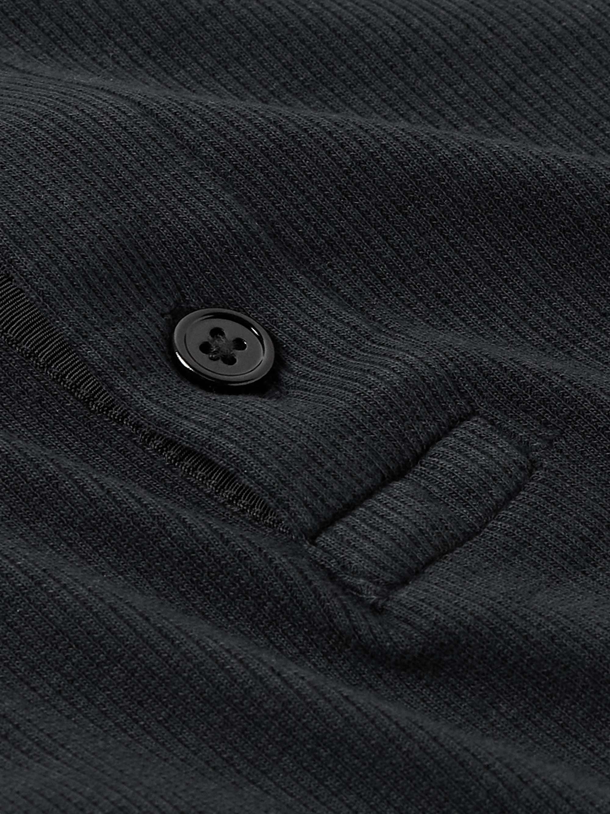 Slim-Fit Ribbed Stretch Lyocell and Cotton-Blend Henley T-Shirt view