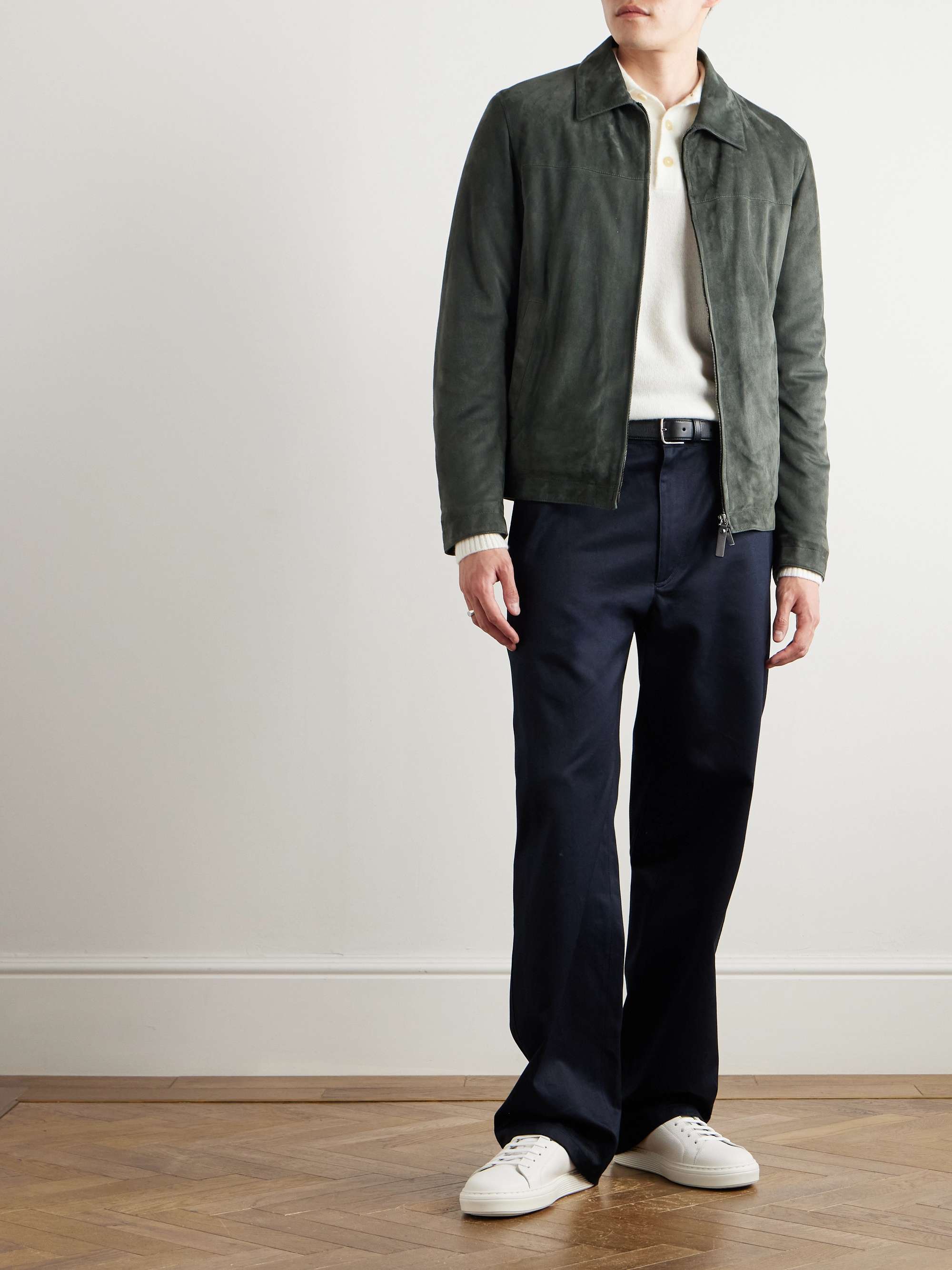 Brushed Cashmere-Blend Polo Shirt view