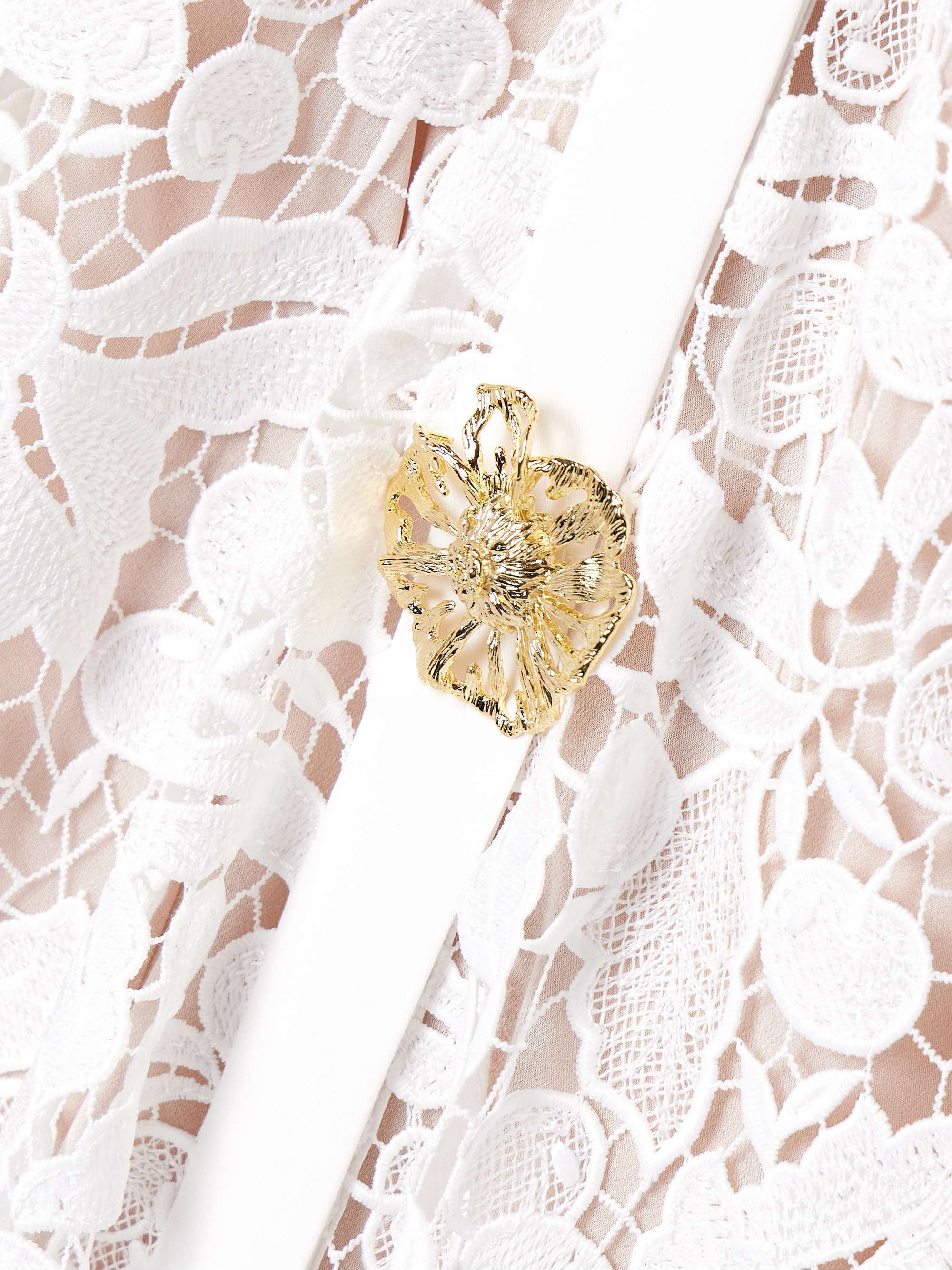 Embellished guipure lace gown view